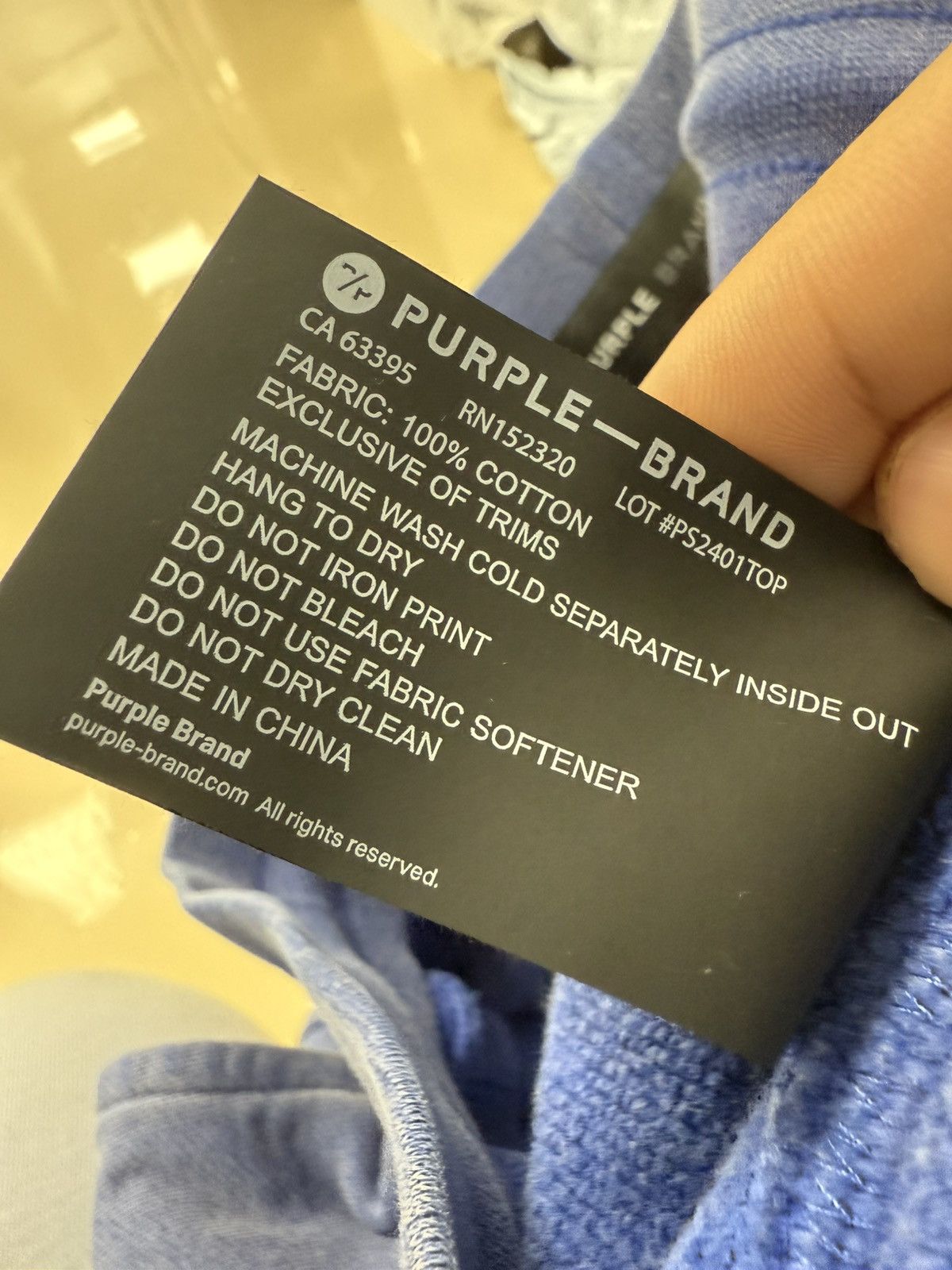 Purple Brand Purple Brand Authentic Blue Wordmark Size US 32 / EU 48 - 3 Thumbnail