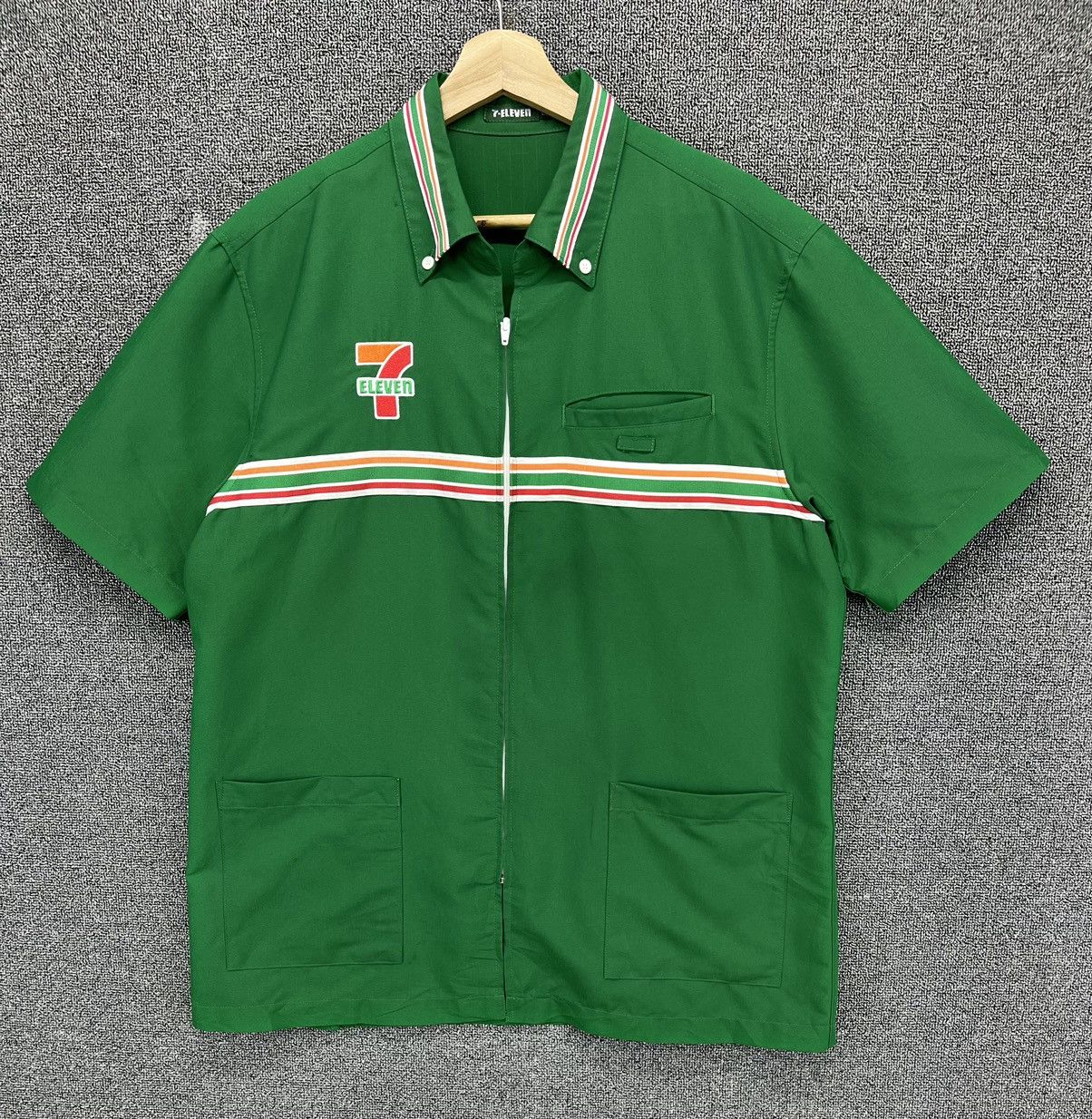 Japanese Brand Vintage 90's 7 ELEVEN Uniform Workwear Zip Up Jacket Size US L / EU 52-54 / 3 - 4 Thumbnail