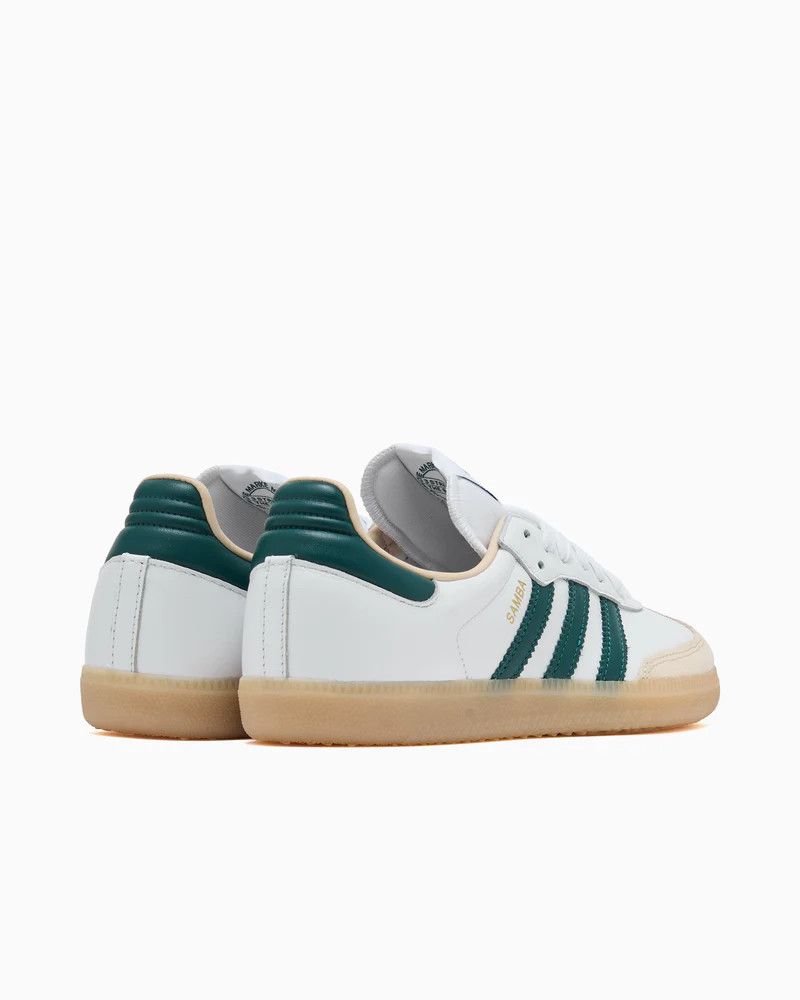 Adidas o1mle0426 Unisex Samba Low-Top Sneakers in White/Green Size US 6 / EU 39 - 6 Thumbnail