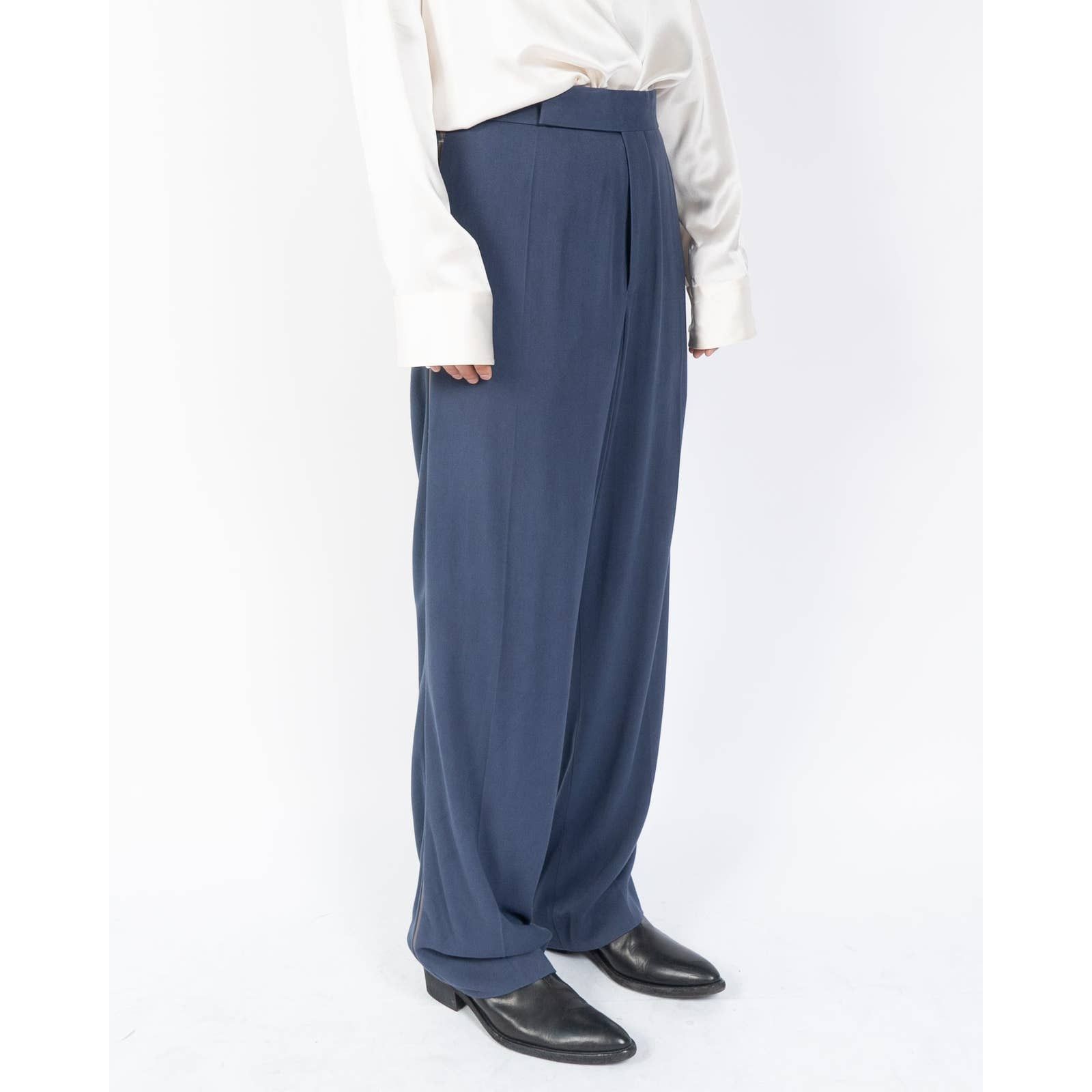 Haider Ackermann SS19 Bondi Blue Relaxed Sidestripe Trousers Size US 30 / EU 46 - 4 Thumbnail