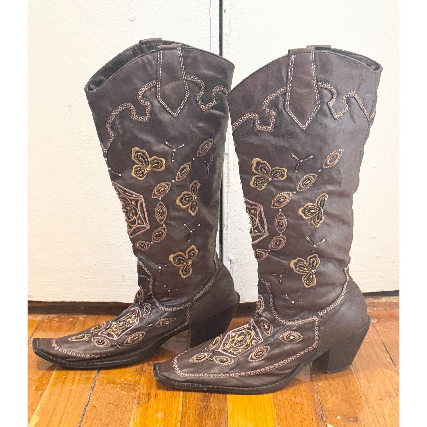 Vintage Vintage embellished beaded embroidered cowboy boots size 41 Size US 10 / IT 40 - 2 Thumbnail
