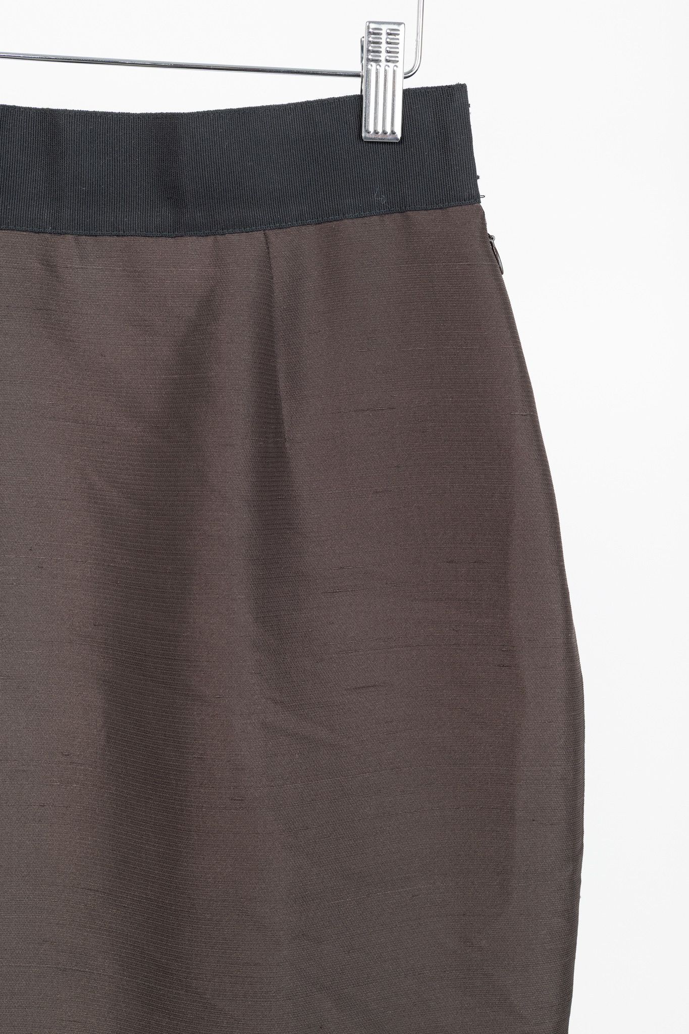 Valentino Valentino Brown Silk Shantung Pencil Skirt Size 30" / US 8 / IT 44 - 5 Thumbnail