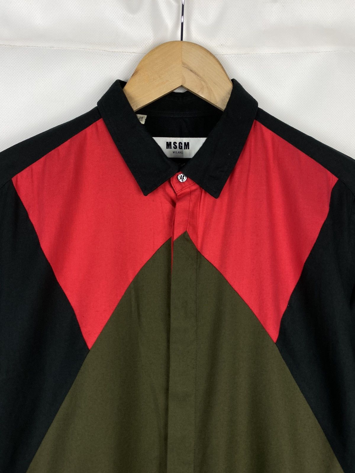 MSGM MSGM men’s long sleeve geometric pattern button up shirt Size US M / EU 48-50 / 2 - 8 Thumbnail