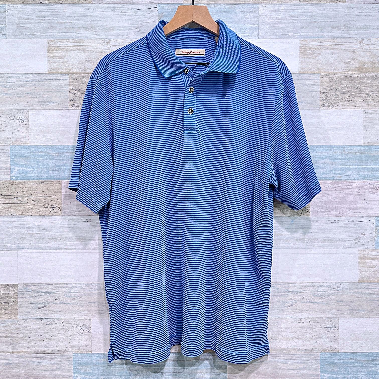 Tommy Bahama Tommy Bahama Soft Touch Polo Shirt Blue Stripe Modal Stretch Size US L / EU 52-54 / 3 - 1 Thumbnail