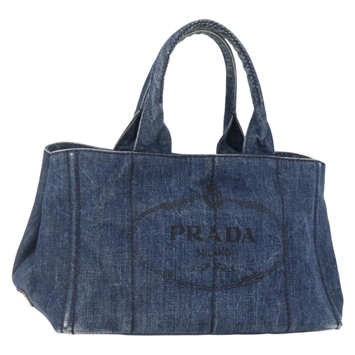 Prada Prada Canapa Open Tote Denim Size ONE SIZE - 1 Thumbnail