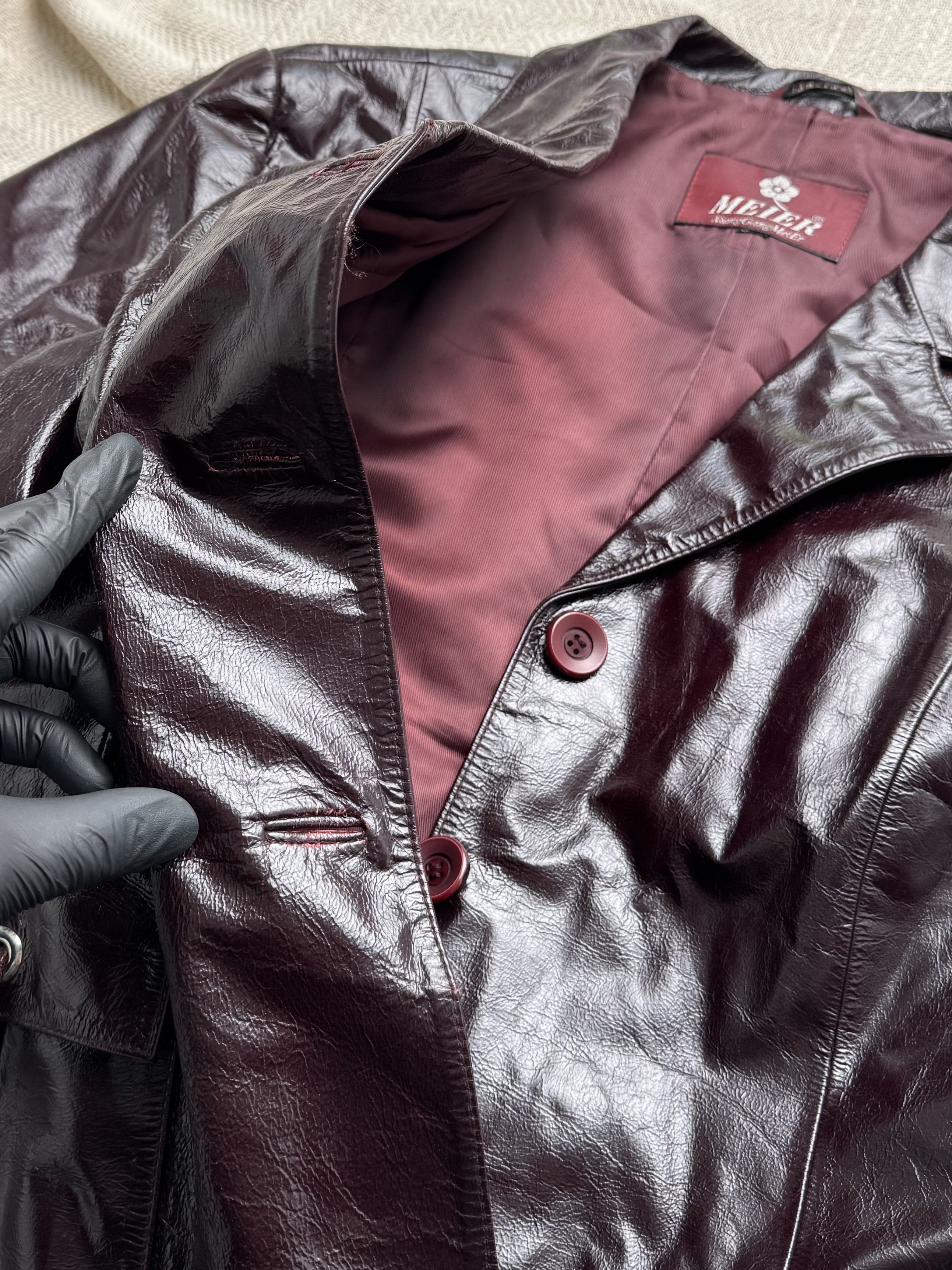Vintage Vintage Burgundy Leather Jacket Button Front Tailored Size XL / US 12-14 / IT 48-50 - 8 Thumbnail
