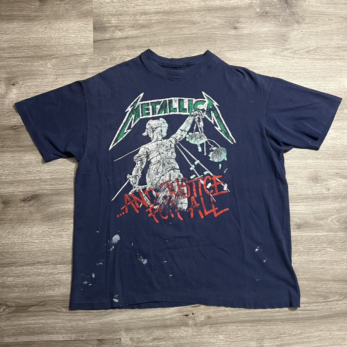 Metallica × Vintage Vintage Metallica And Justice For All Single Stitch T-Shirt Size US L / EU 52-54 / 3 - 2 Thumbnail