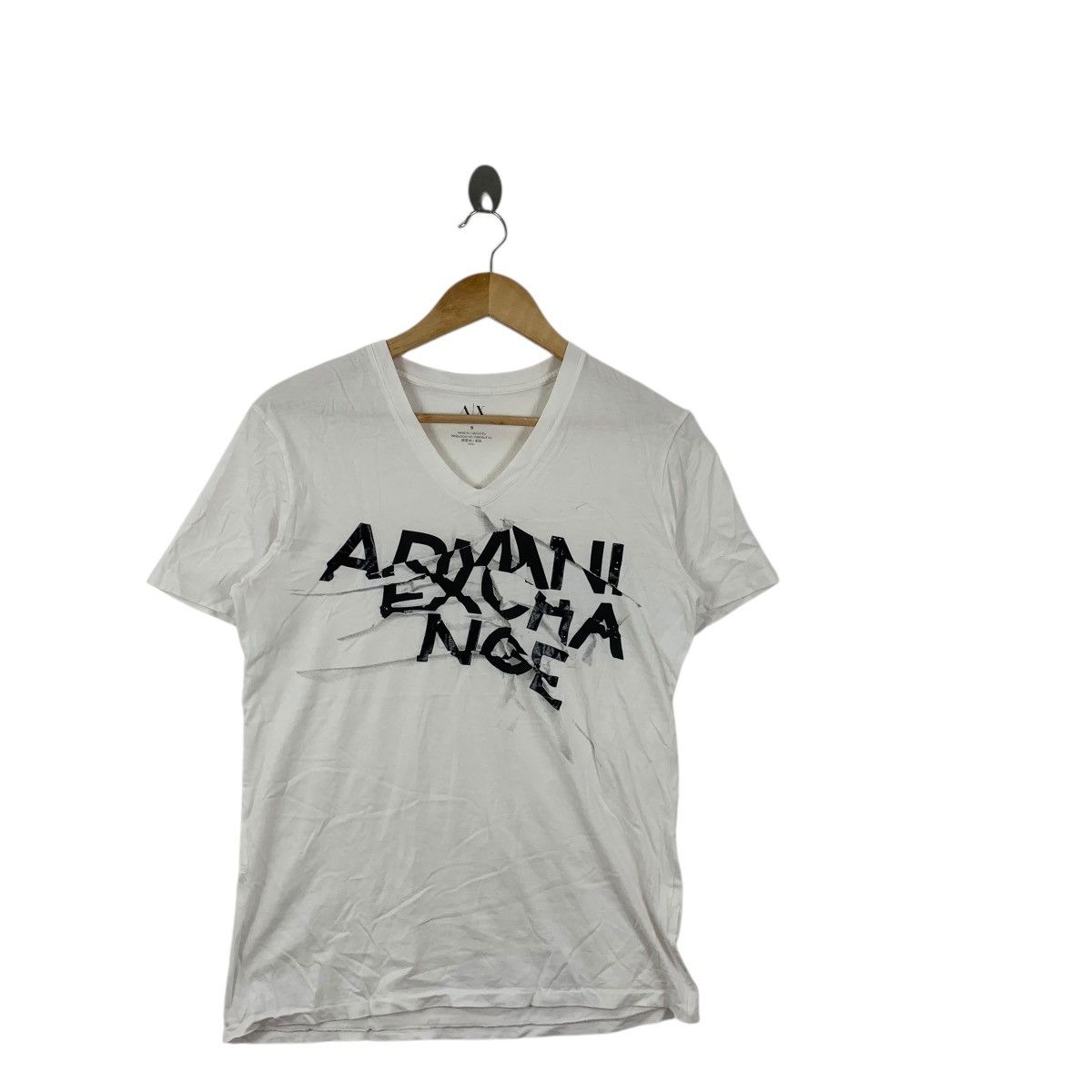 Armani Exchange ARMANI EXCHANGE GIORGIO Distress Logo Design Tee Shirt Top Size S / US 4 / IT 40 - 4 Thumbnail