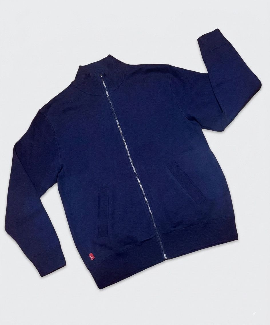 Pre-owned Levi's Red Tab Full-zip Knit Jacket Navy Blue
