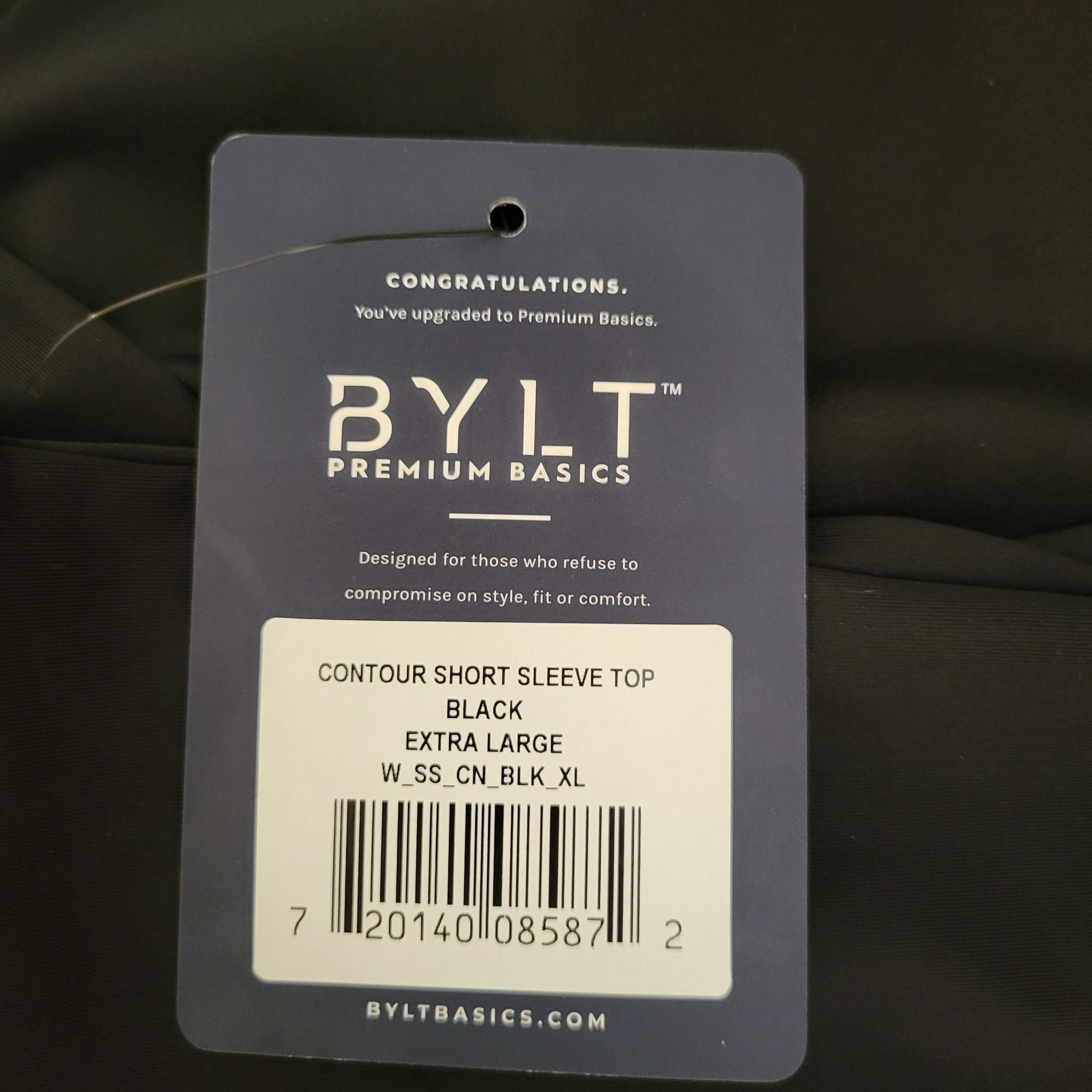 BYLT Premium Basics BYLT Premium Basics Contour Short Sleeve Top Black XL Nylon Size XL / US 12-14 / IT 48-50 - 3 Thumbnail