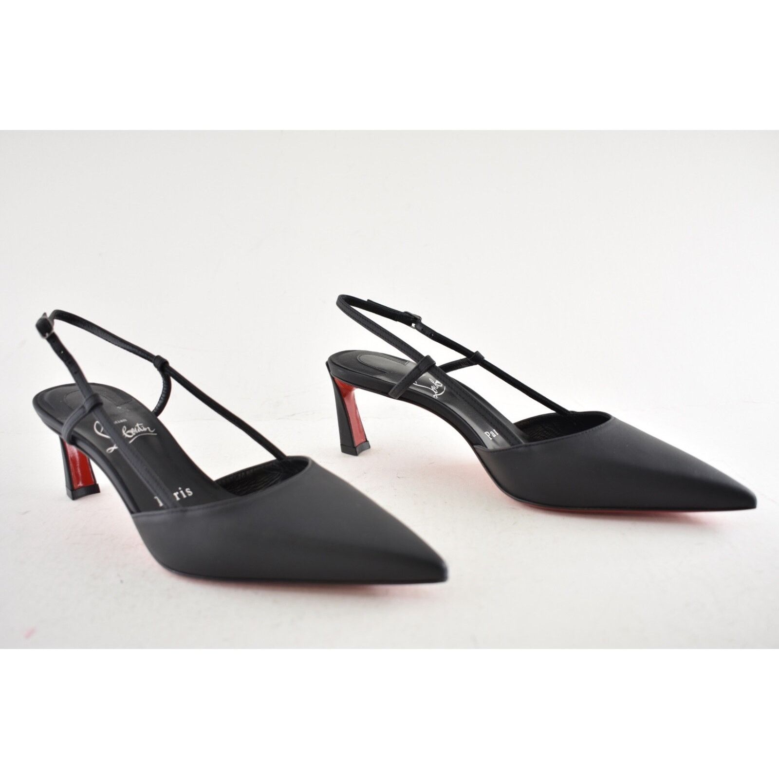Christian Louboutin Christian Louboutin Condoroline 55 Black Leather Slingback Size US 8.5 / IT 38.5 - 4 Thumbnail