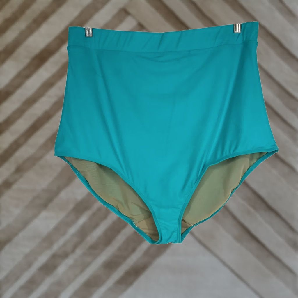 Vintage VINTAGE Cacique Swim High-Waisted Bikini Bottoms 26W Plus Turquoise Teal Full Coverage Womens Size 26" / US 2 / IT 38 - 1 Thumbnail