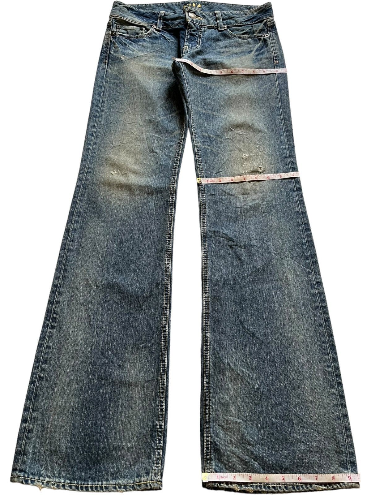 Japanese Brand Vintage Japanese Brand Mud Wash Distressed Flare Jeans Size 32" / US 10 / IT 46 - 16 Thumbnail