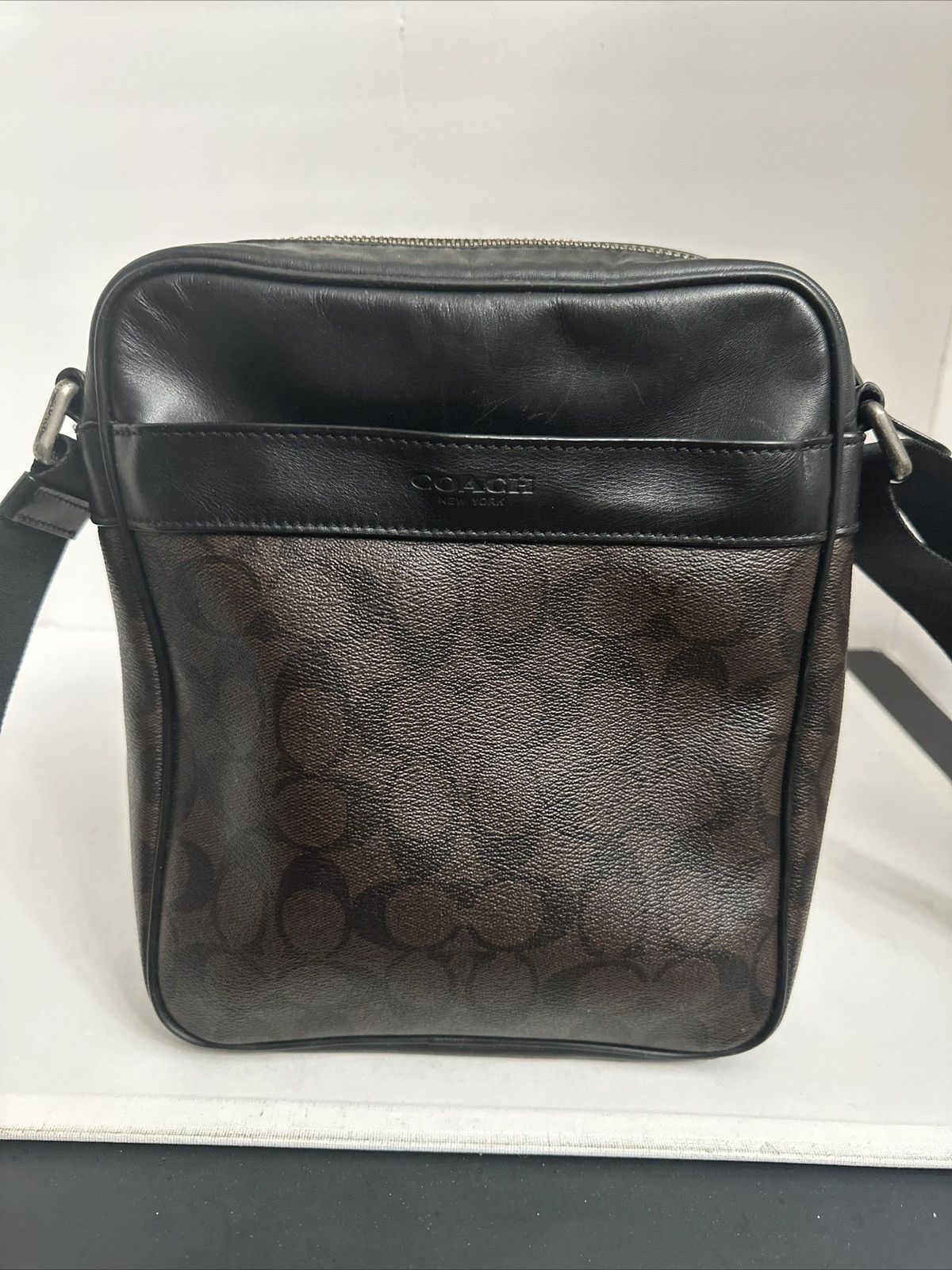 image of Coach Men's Charles Flight Bag, Mahogany/brown/black