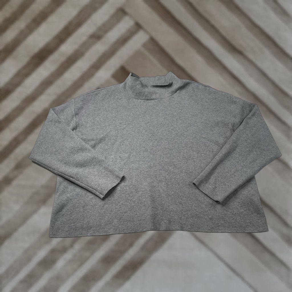 Quince Quince Women Mock Neck Knit Stitch Pullover Heather Grey Top XL Size XL / US 12-14 / IT 48-50 - 1 Thumbnail