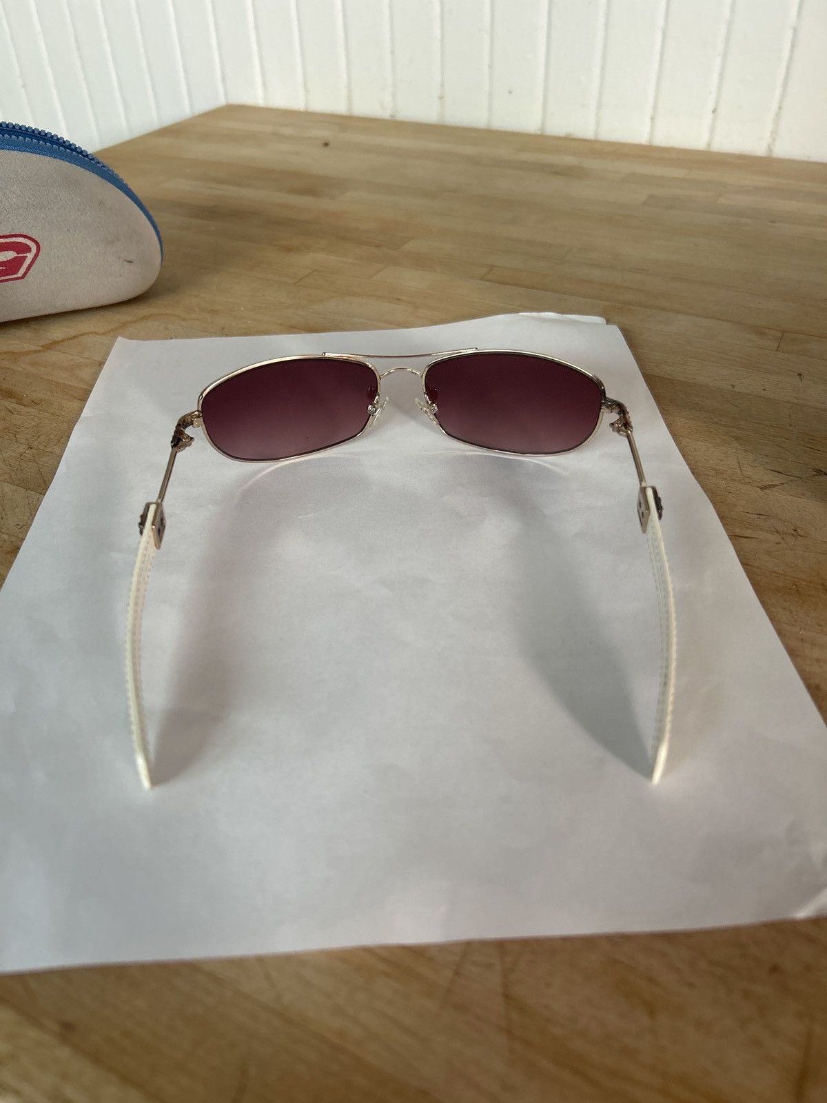 Chrome Hearts CH Pink lense White Leather ‘Galaxie’ Sunglasses Size ONE SIZE - 2 Thumbnail