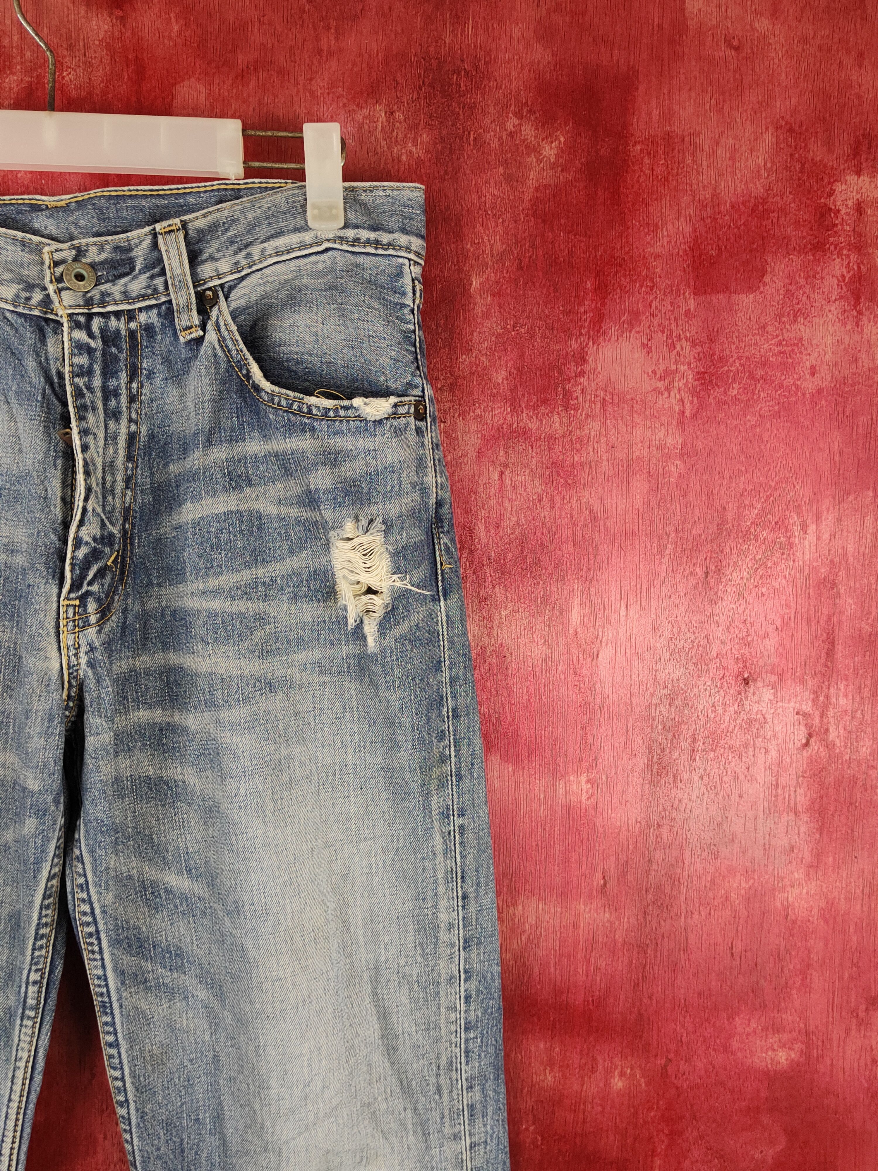 Levi's 502 Levi's Blue Distressed Ripped Jeans #S1639 Size US 31 - 5 Thumbnail