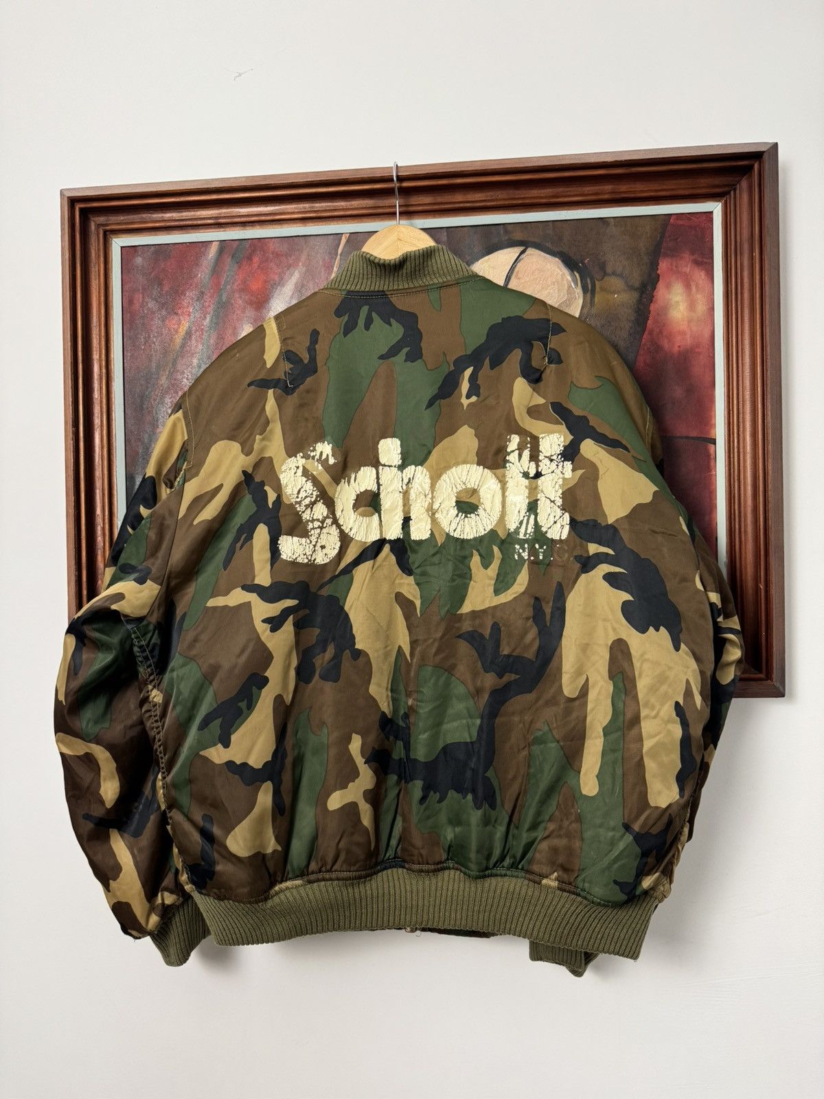 Vintage Camo Bomber Jacket Rare Streetwear Hype RAF Vibe Rap Y2k Size US M / EU 48-50 / 2 - 2 Thumbnail