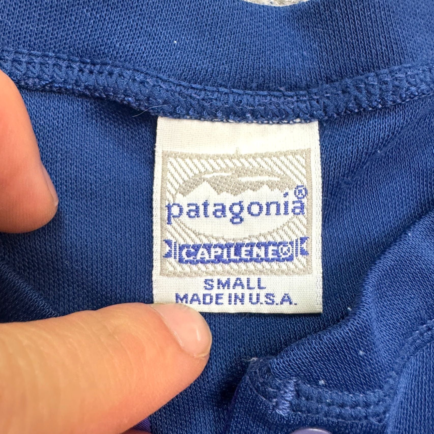Patagonia VINTAGE Patagonia Capilene 1/4 Snap Henley Shirt Mens S Blue Size US S / EU 44-46 / 1 - 7 Thumbnail