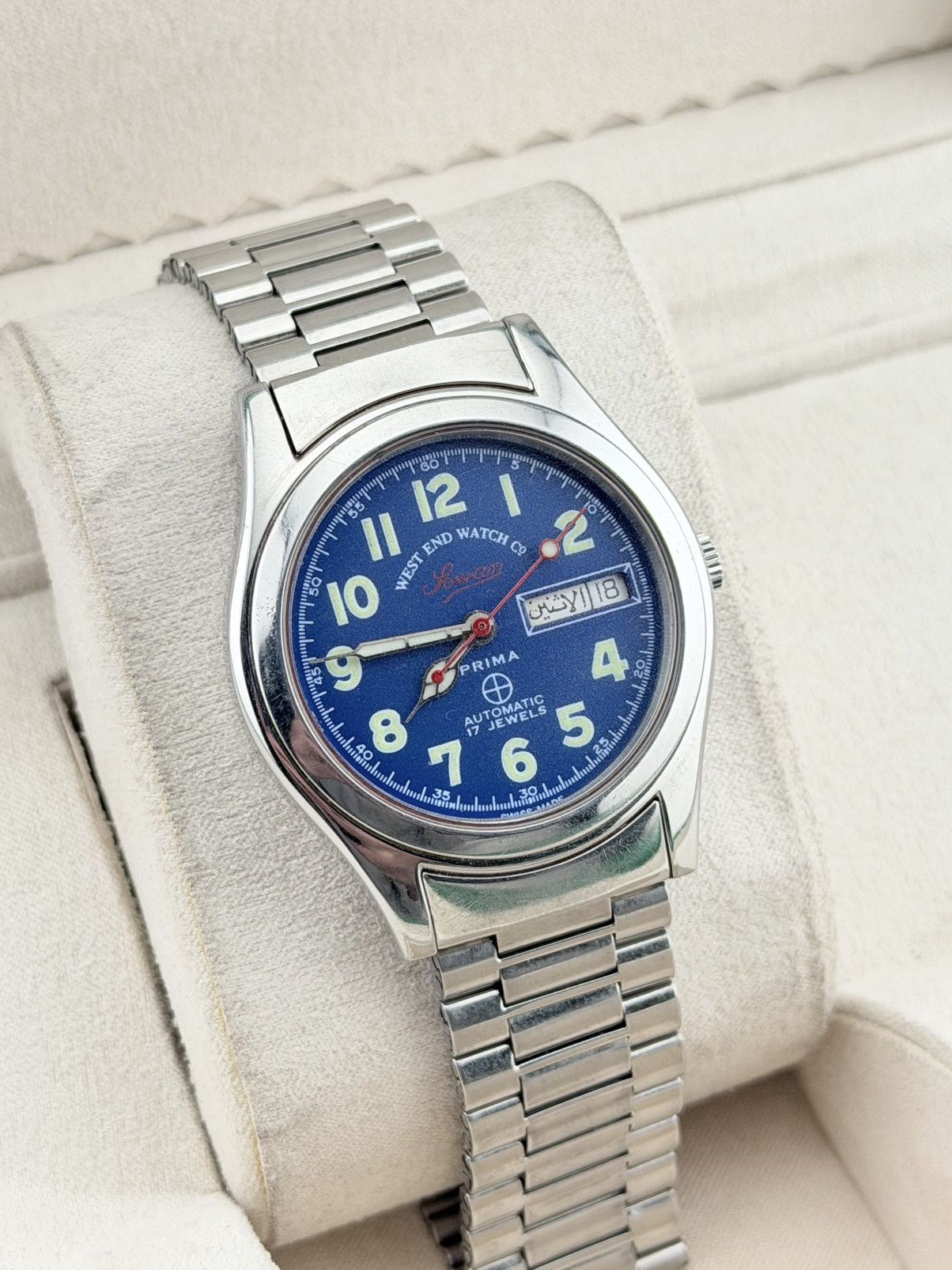 West End Watch Co. West End Sowar Prima Vintage Automatic Blue Dial Watch Size 36 - 2 Thumbnail