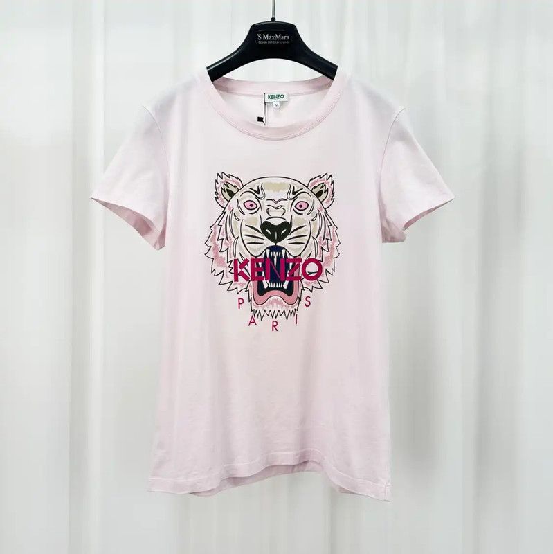Kenzo Pink Tiger Print Short Sleeve T-Shirt 0089