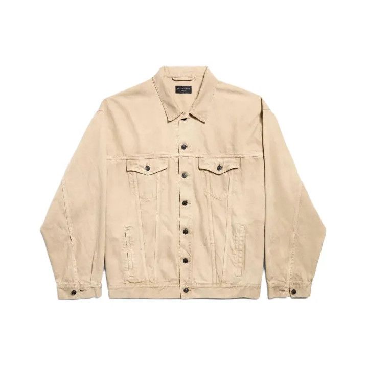 Balenciaga Balenciaga Beige Long Sleeve Denim Jacket for Men Size US M / EU 48-50 / 2 - 1 Thumbnail