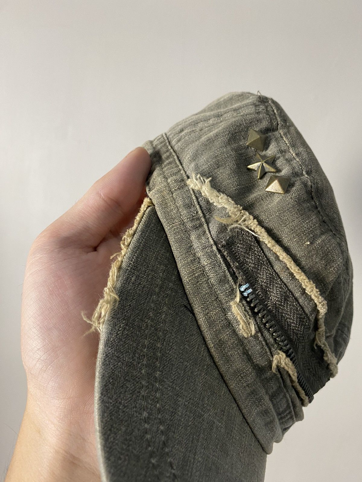 If Six Was Nine × Japanese Brand × Le Grande Bleu (L.G.B.) Cadet Distressed Zip Punk Hat Size ONE SIZE - 4 Thumbnail