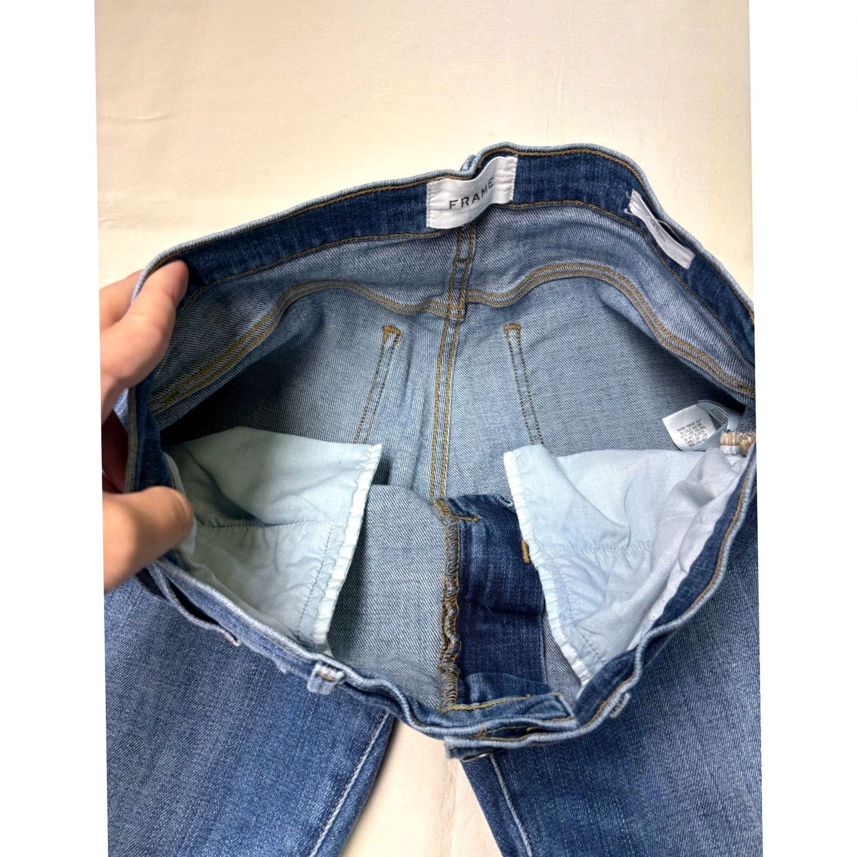 Frame FRAME Le Beau Rips jeans Straight Jeans Women 30X28 Medium Blue Distressed Slim 5-Pocket Zipper Button Mens? Womens? Size 30" / US 8 / IT 44 - 4 Thumbnail