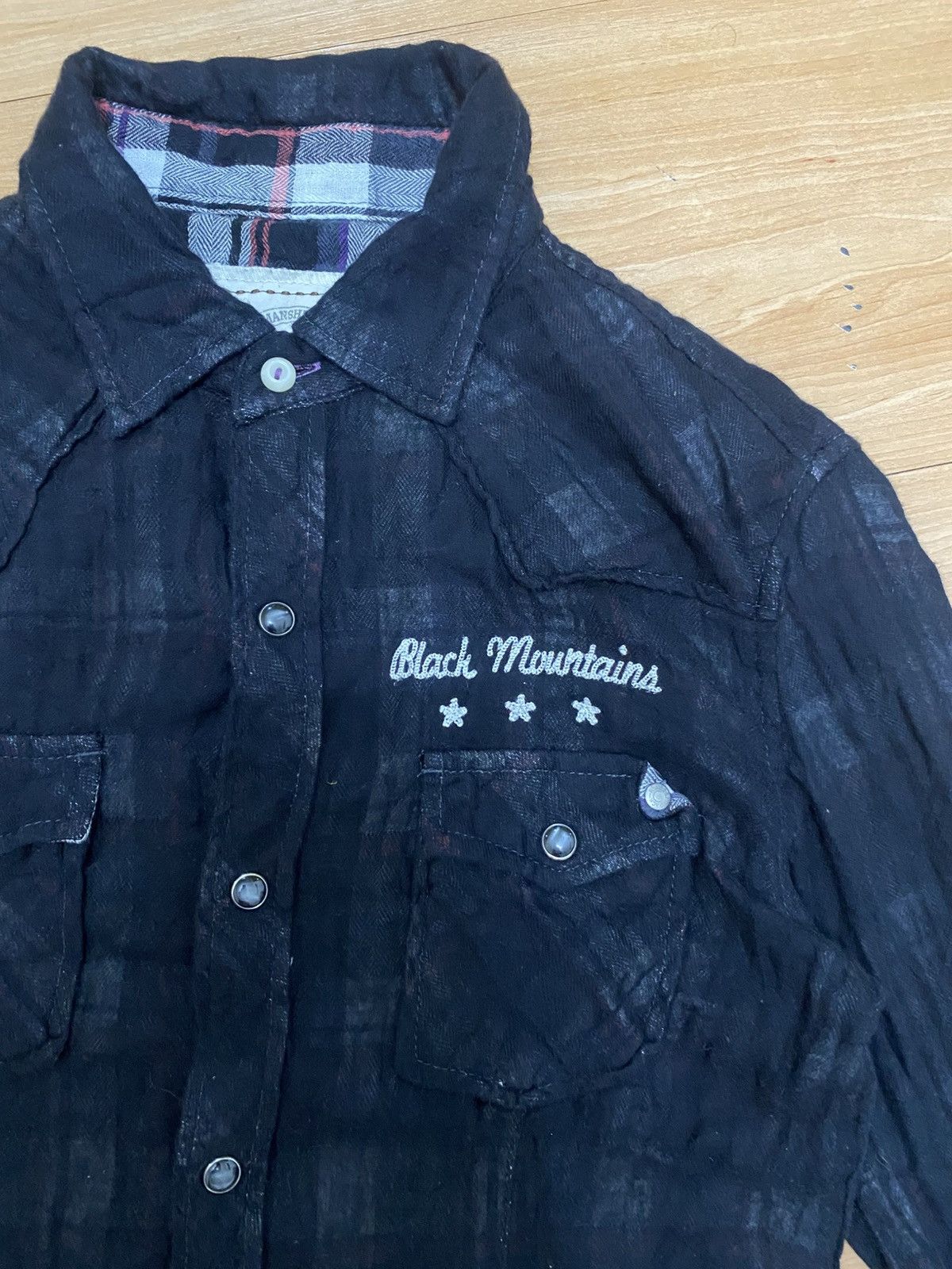 Japanese Brand Vintage Black Mountains Western Shirt – Snap Buttons Size L / US 10 / IT 46 - 2 Thumbnail
