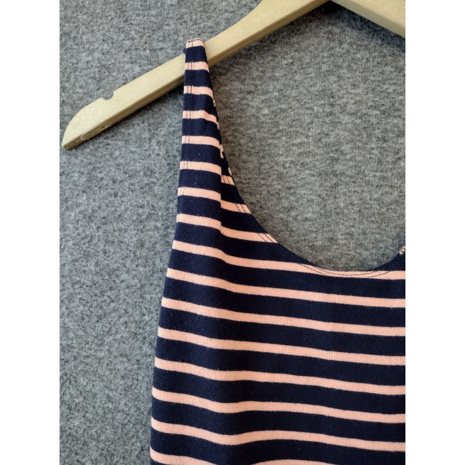 Vintage Love, Fire Striped Sleeveless Peplum Dress Back Open Tan/Blue Size S Size S / US 4 / IT 40 - 7 Thumbnail