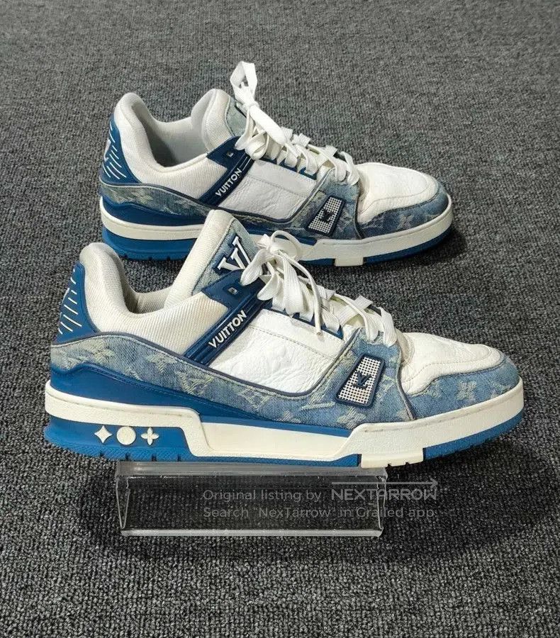 Louis Vuitton Blue and White Louis Vuitton Sneakers. Size US 9 / EU 42 - 3 Thumbnail