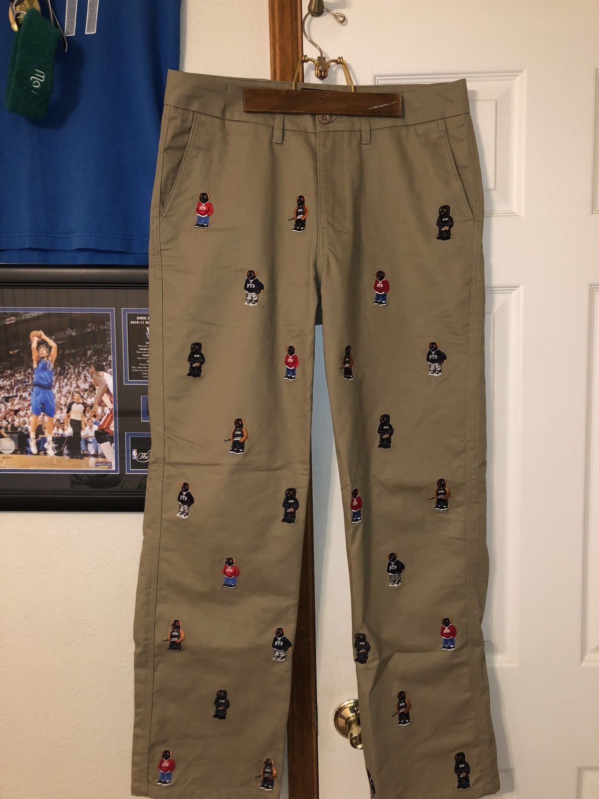image of Fuck The Population Ftp Bear Chino Pant Khaki Size 32, Men's