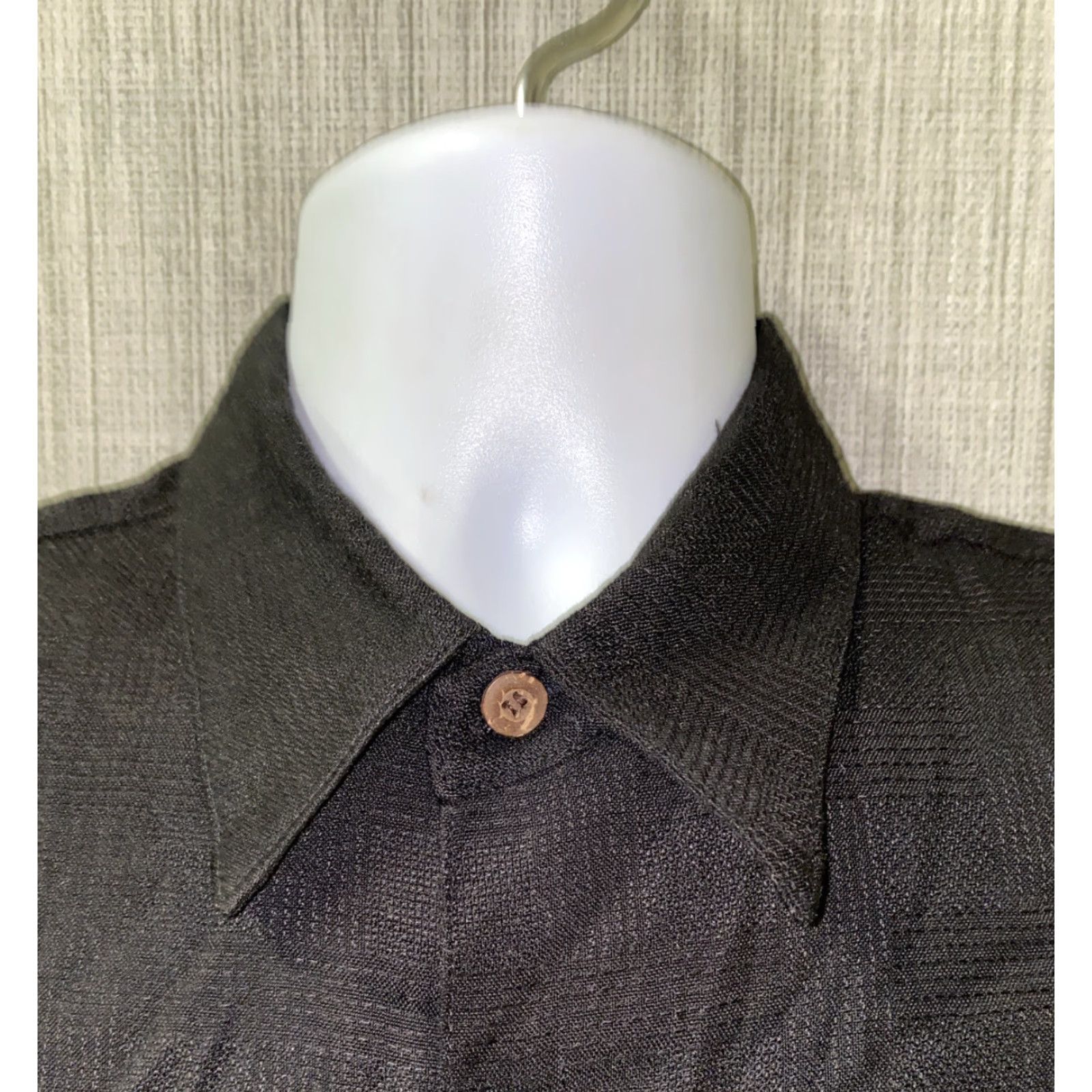 Vintage Straight Down Shirt Mens Black Short Sleeve Savourer Le Moment Size M Size US M / EU 48-50 / 2 - 4 Thumbnail