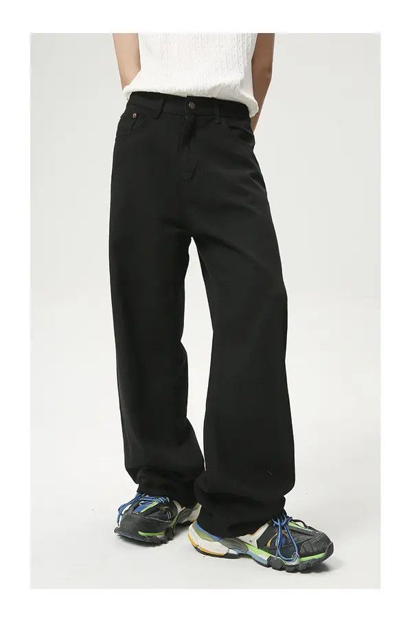 Japanese Brand Mitsui x Airi Classic black straight loose casual jeans Size US 32 / EU 48 - 3 Thumbnail