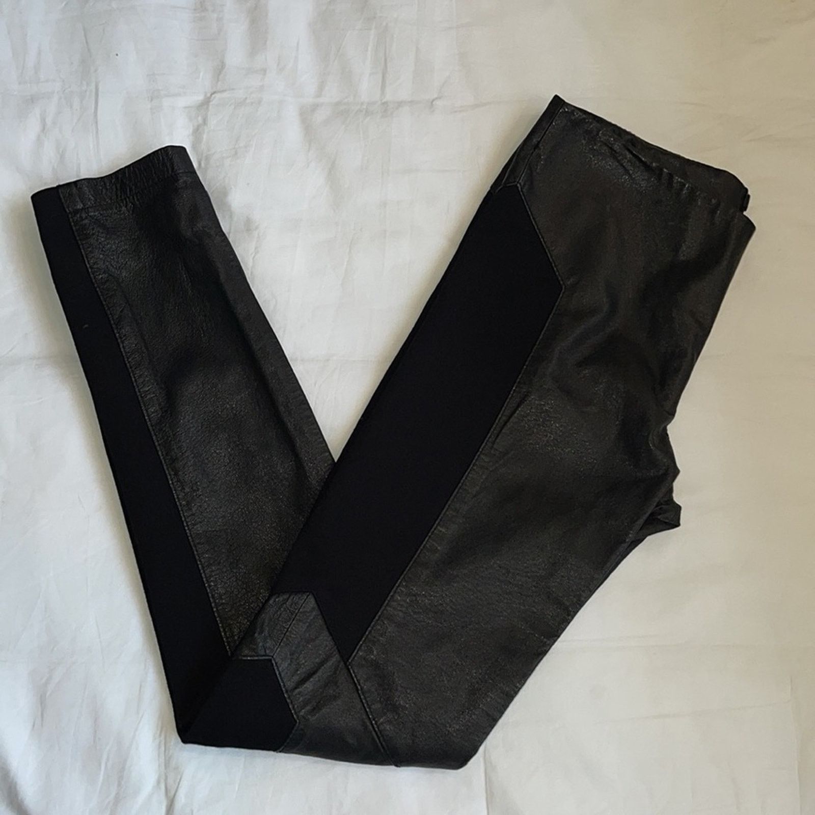 BB Dakota BB Dakota Isaac Black Leather and Ponté Leggings Size 6 NWOT Size 28" / US 6 / IT 42 - 3 Thumbnail