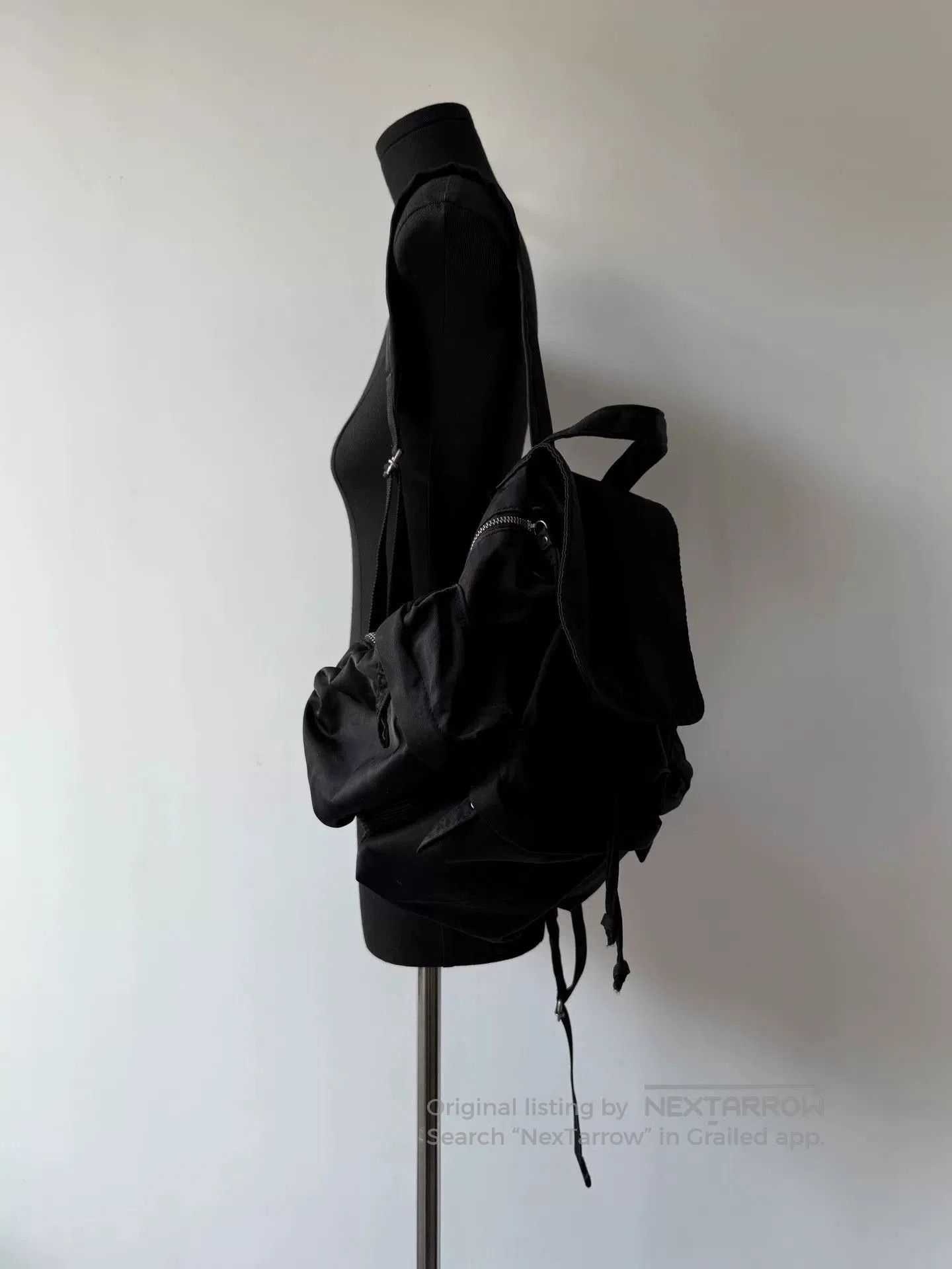 Jean Paul Gaultier Jean Paul Gaultier Black Parachute Backpack. Size ONE SIZE - 2 Thumbnail