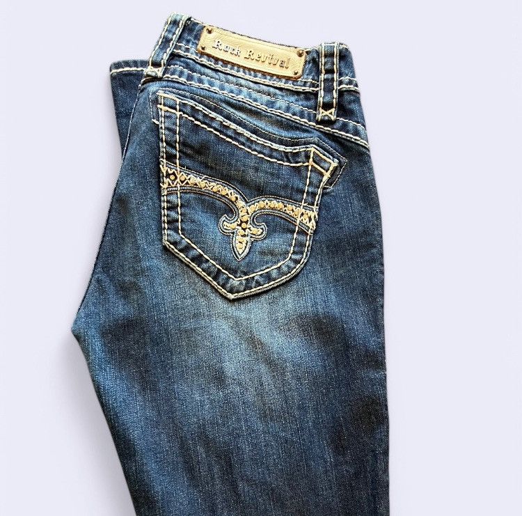 Rock Revival Vintage Rock Revival Amy Bootcut Rhinestone Woman’s Jeans Size 30" / US 8 / IT 44 - 2 Thumbnail