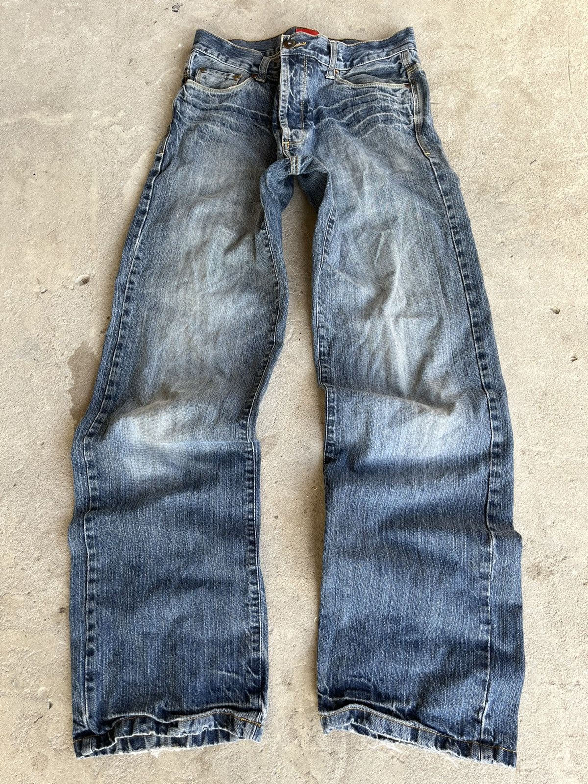 If Six Was Nine × Japanese Brand × Le Grande Bleu (L.G.B.) Faded Thrashed Crash Denim Pants Jeans like Rick Owens Y2K Size US 33 - 1 Thumbnail
