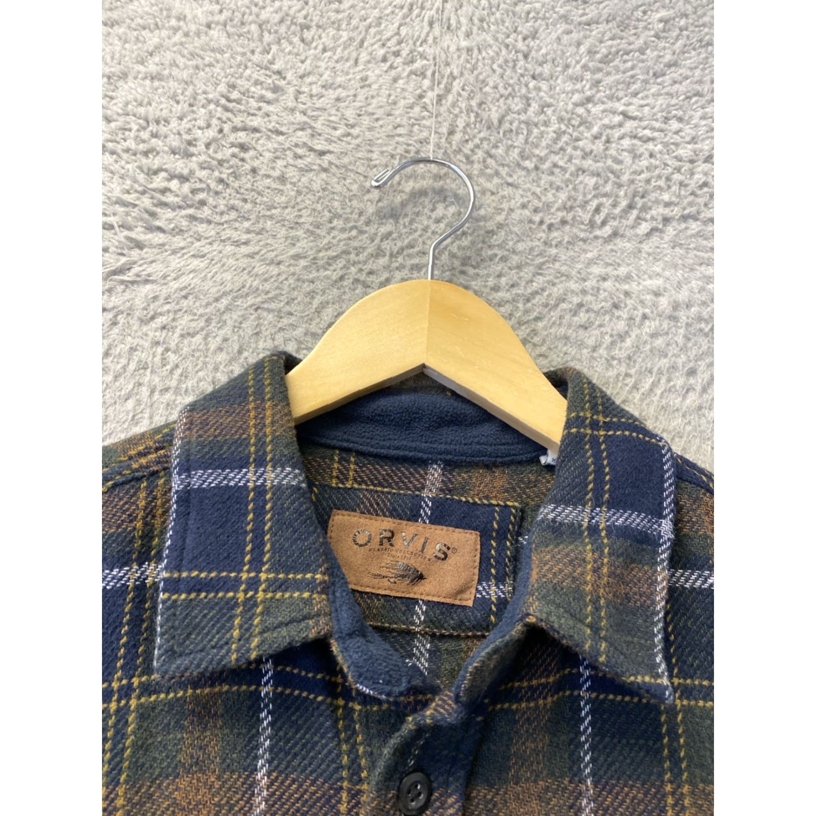 Orvis VINTAGE Orvis Jacket Shirt Mens Small Brown Navy Shacket Button Work Pockets /161-24 Size US S / EU 44-46 / 1 - 4 Thumbnail