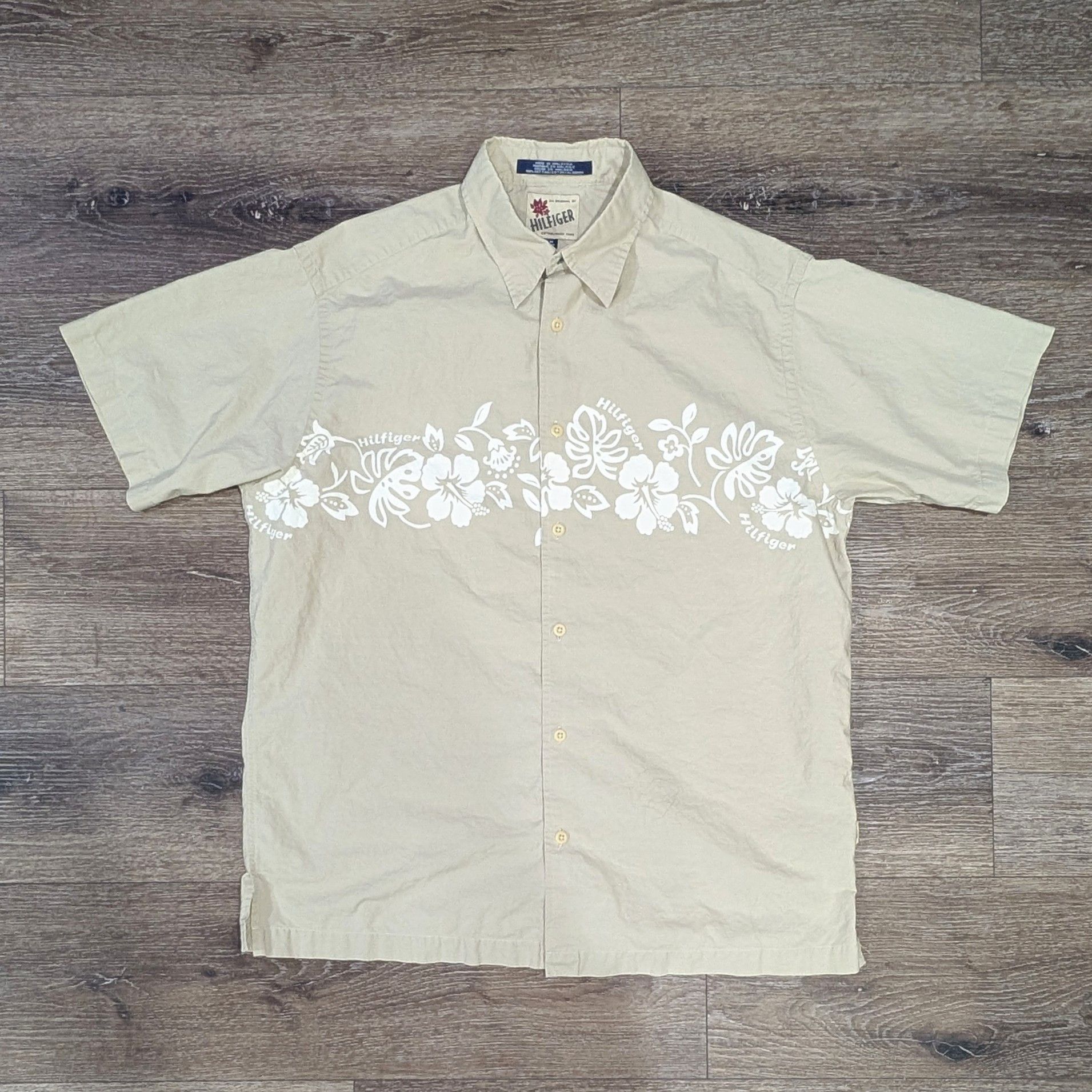Tommy Hilfiger Vintage Tommy Hilfiger floral beige Hawaiian shirt - SIZE M Size US M / EU 48-50 / 2 - 1 Thumbnail