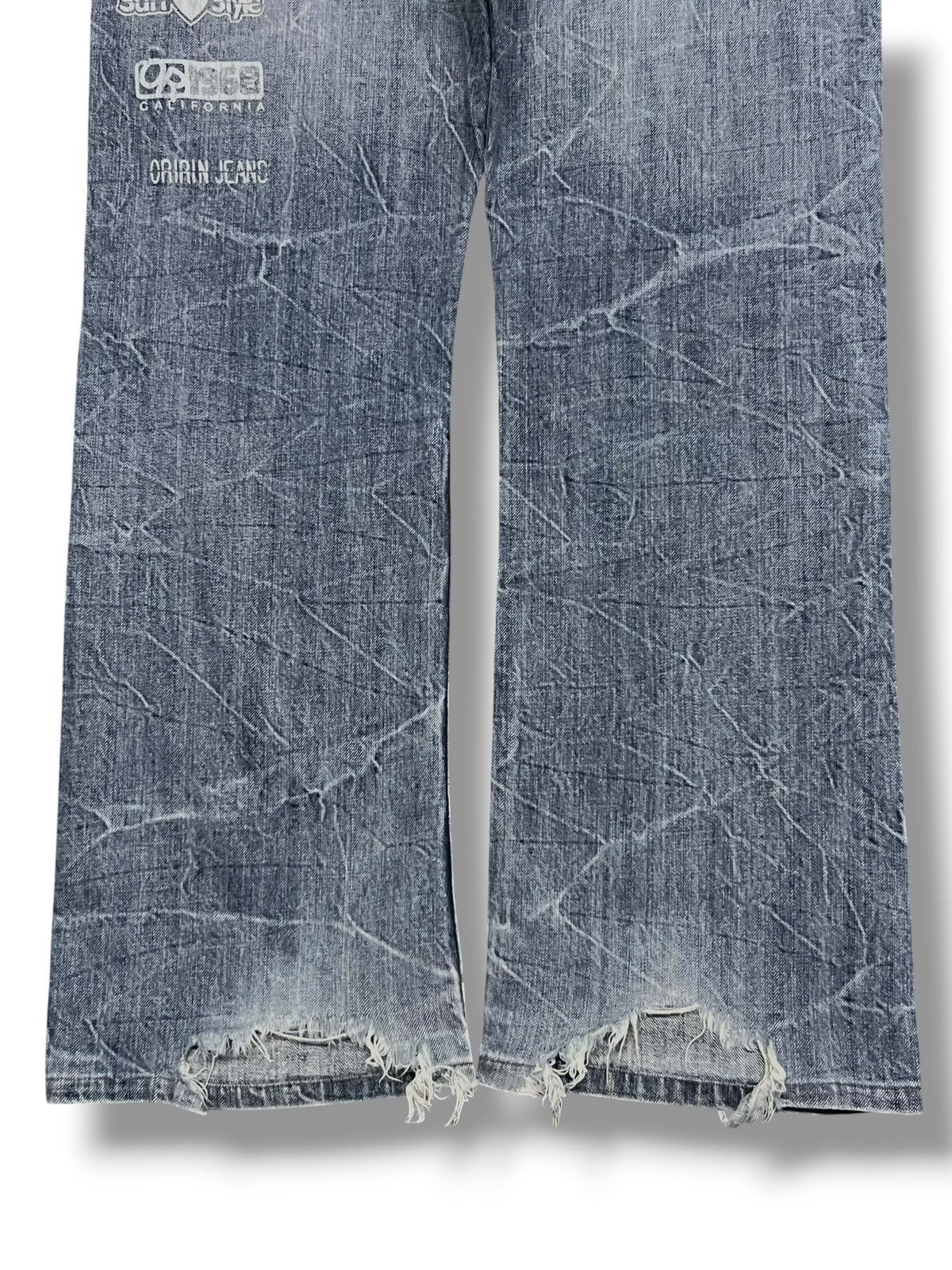 Japanese Brand Bootcut Vintage Oririn Jeans - Faded Thunder Wash,Distressed Size US 32 / EU 48 - 6 Thumbnail