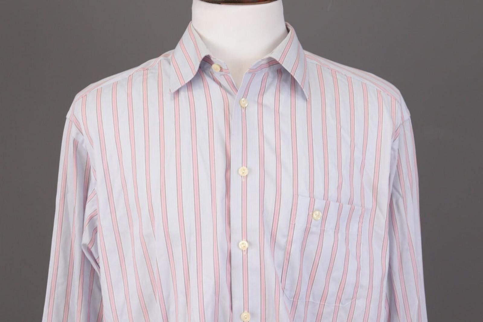 Eton Eton Wrinklefree Cotton Blue Stripe Shirt Size 45 / 17 3/4 Size US M / EU 48-50 / 2 - 4 Thumbnail