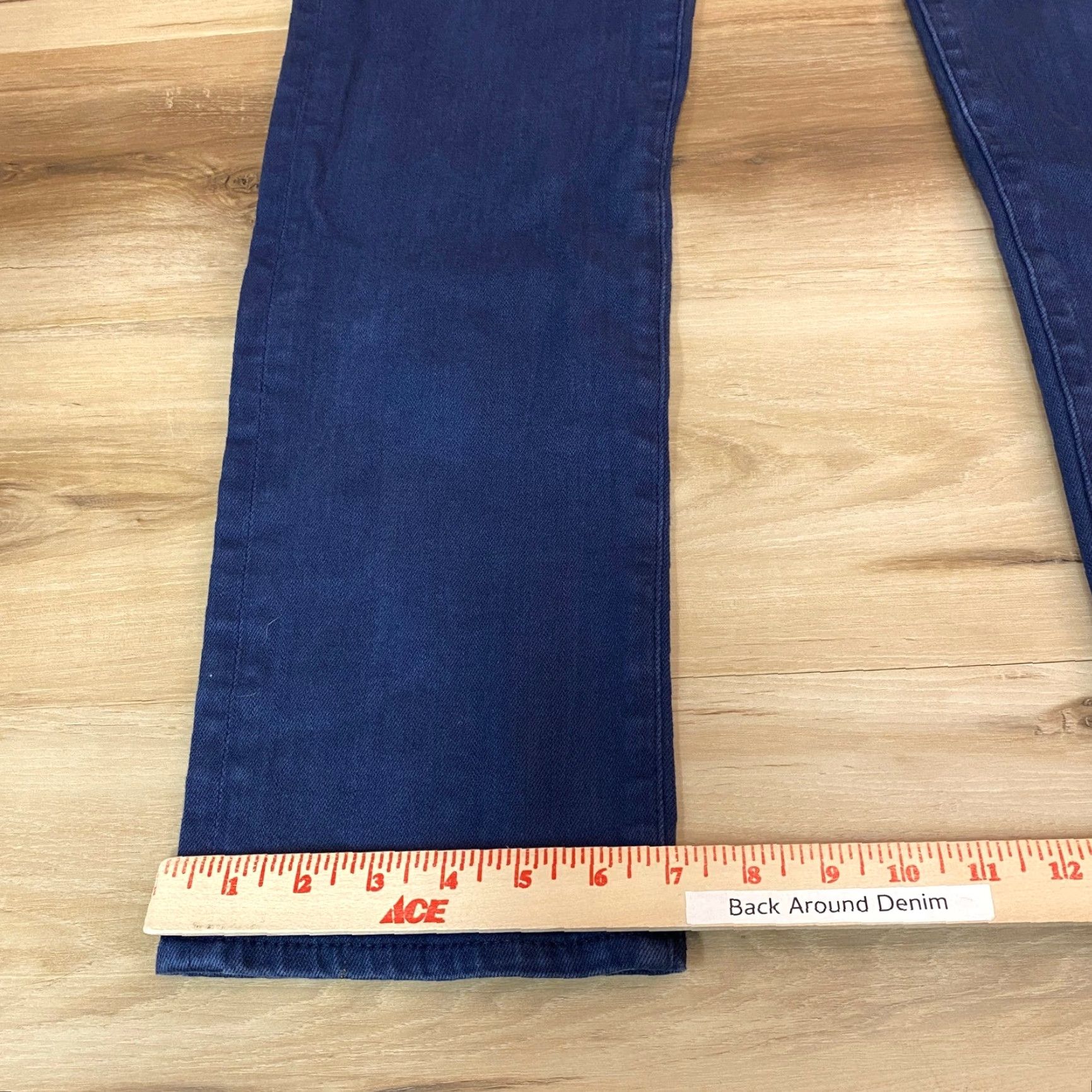 Vintage AG Adriano Goldschmied Jeans Mens 33x34 Tellis Modern Slim Blue Garment Dyed Dark Indigo Five-Pocket Logo Back Patch Stretch Jeans Mens Reg Size US 33 - 5 Thumbnail
