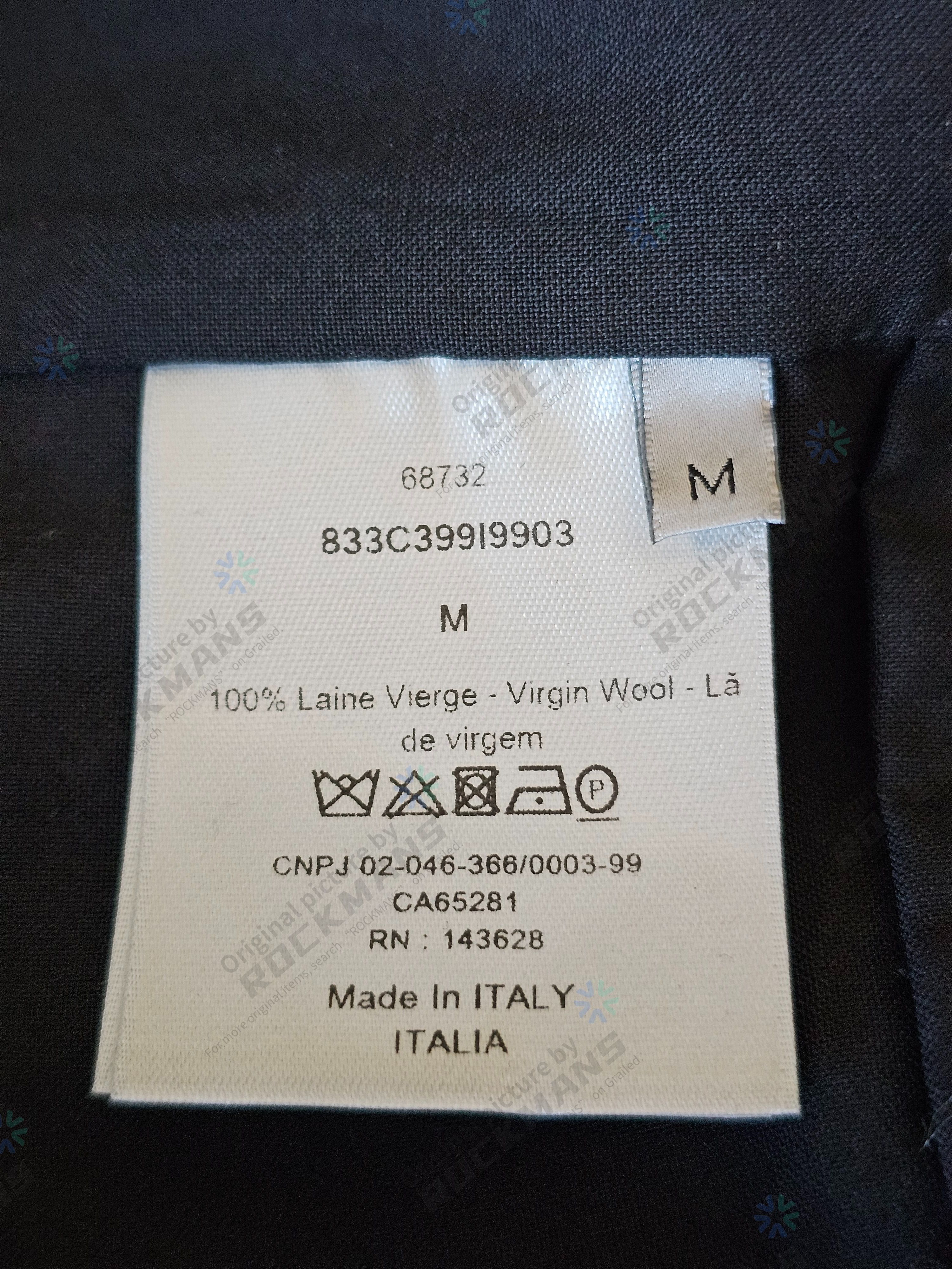 Dior Dior Men's Black Wool No Buttons Jacket Coat Pajamas Size M Size US M / EU 48-50 / 2 - 6 Thumbnail
