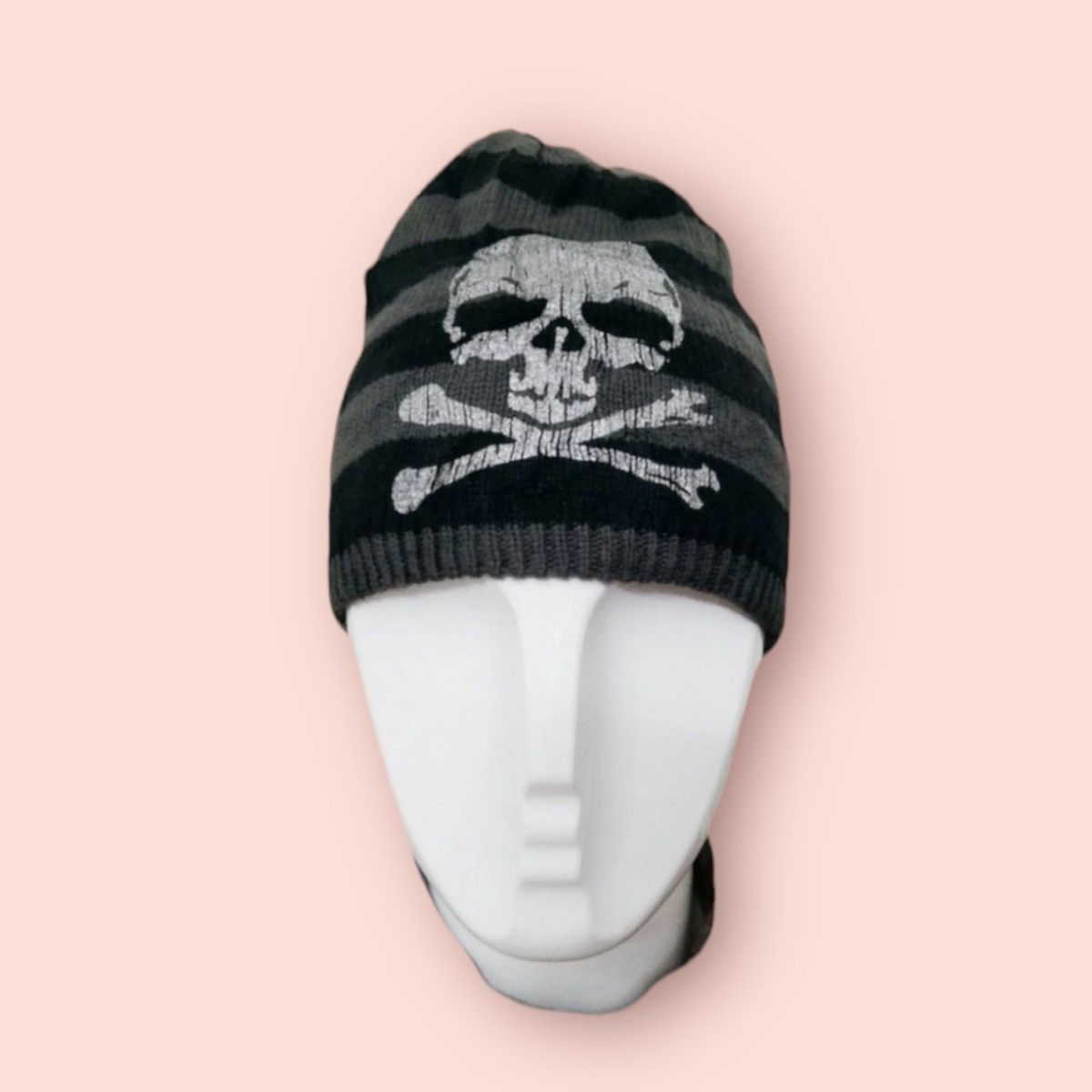 Other SKULL PUNK BONDAGE REVERSIBLE STRIPED DISTRESSED BEANIE Size ONE SIZE - 12 Thumbnail