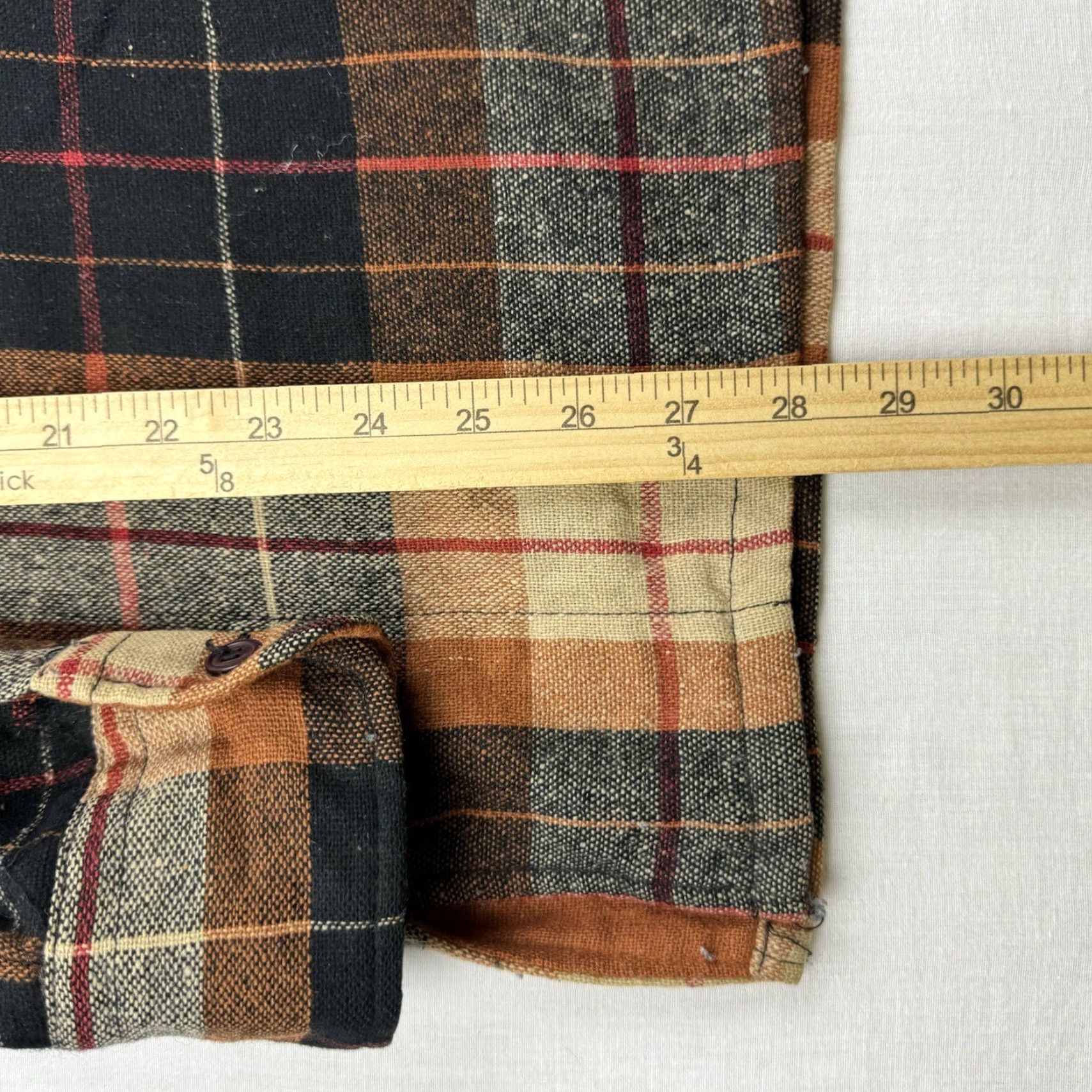 Vintage VINTAGE Joeys Mens Store Button-Up Shirt Adult Medium Orange Plaid Wool Flannel 70s Mens Size US M / EU 48-50 / 2 - 6 Thumbnail