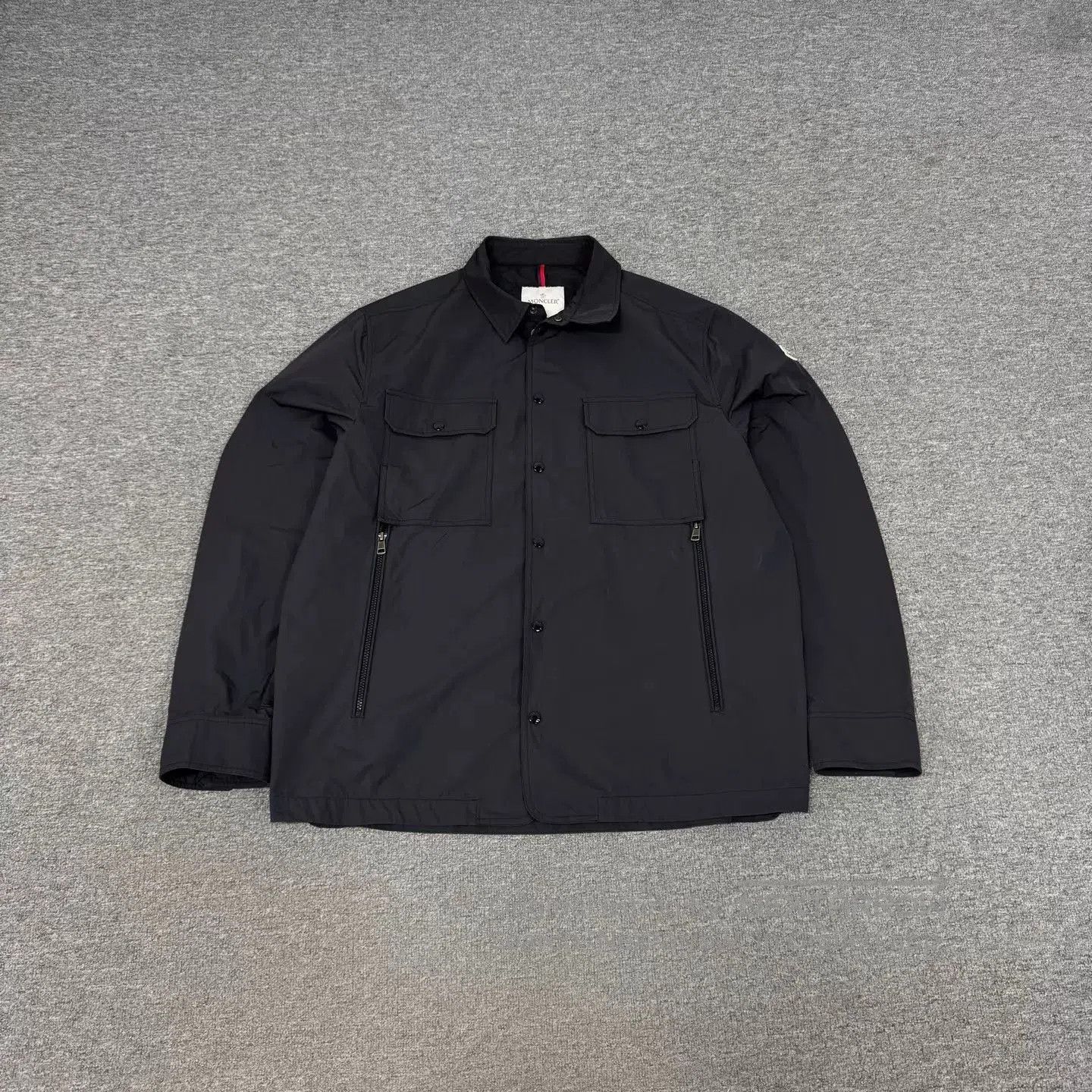 Moncler Black Button-Front Utility Jacket with Pockets. Size US XXL / EU 58 / 5 - 1 Thumbnail