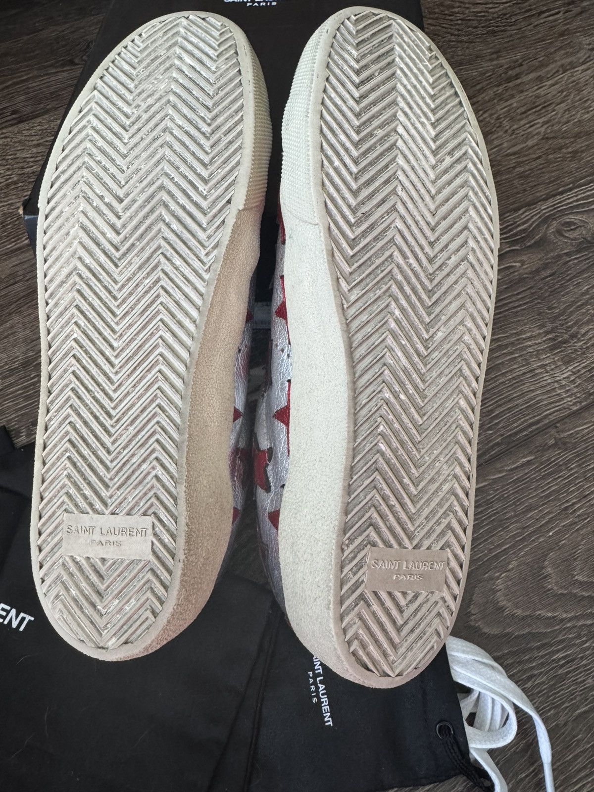 Saint Laurent Paris SLP Silver Leather SL/06 Low Size US 6 / EU 39 - 19 Thumbnail