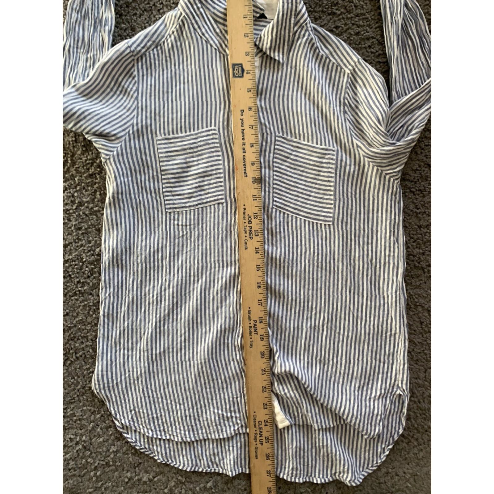 White House Black Market White House Black Market Shirt Striped Button-Up Office Blouse Women Size 0 White/Blue Size XS / US 0-2 / IT 36-38 - 5 Thumbnail