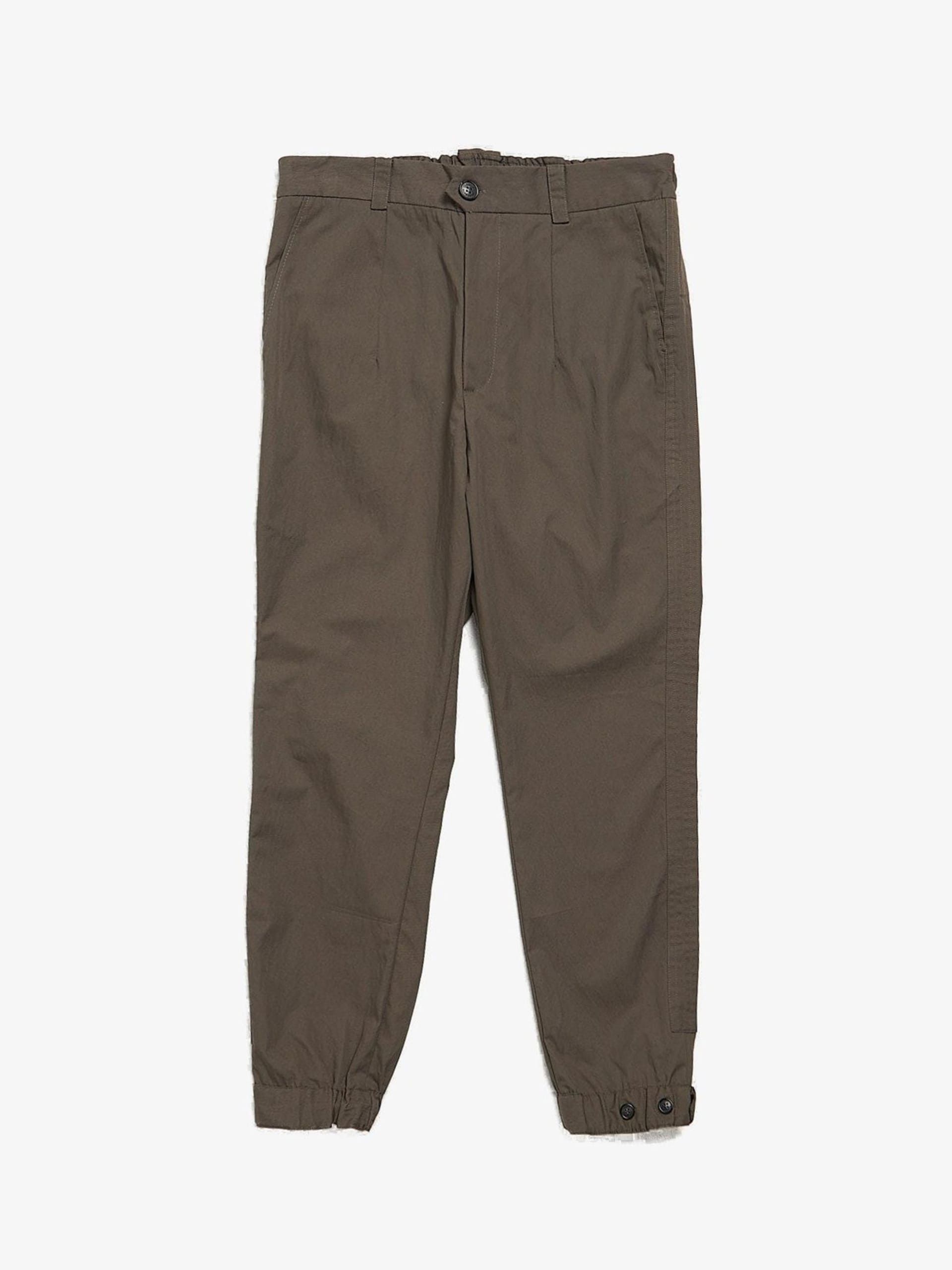 image of Isabel Benenato Brown Buttoned Cotton Pants, Men's (Size 34)